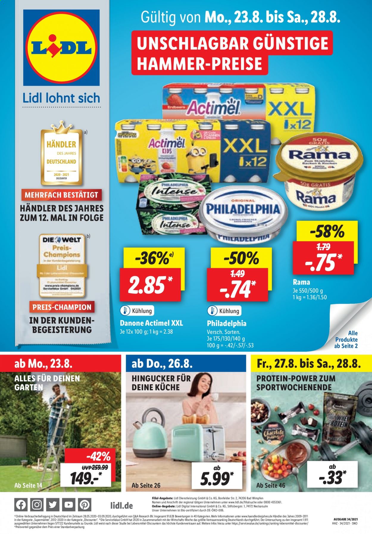 Lidl Prospekte  - 23.08.2021 - 28.08.2021. Seite 1