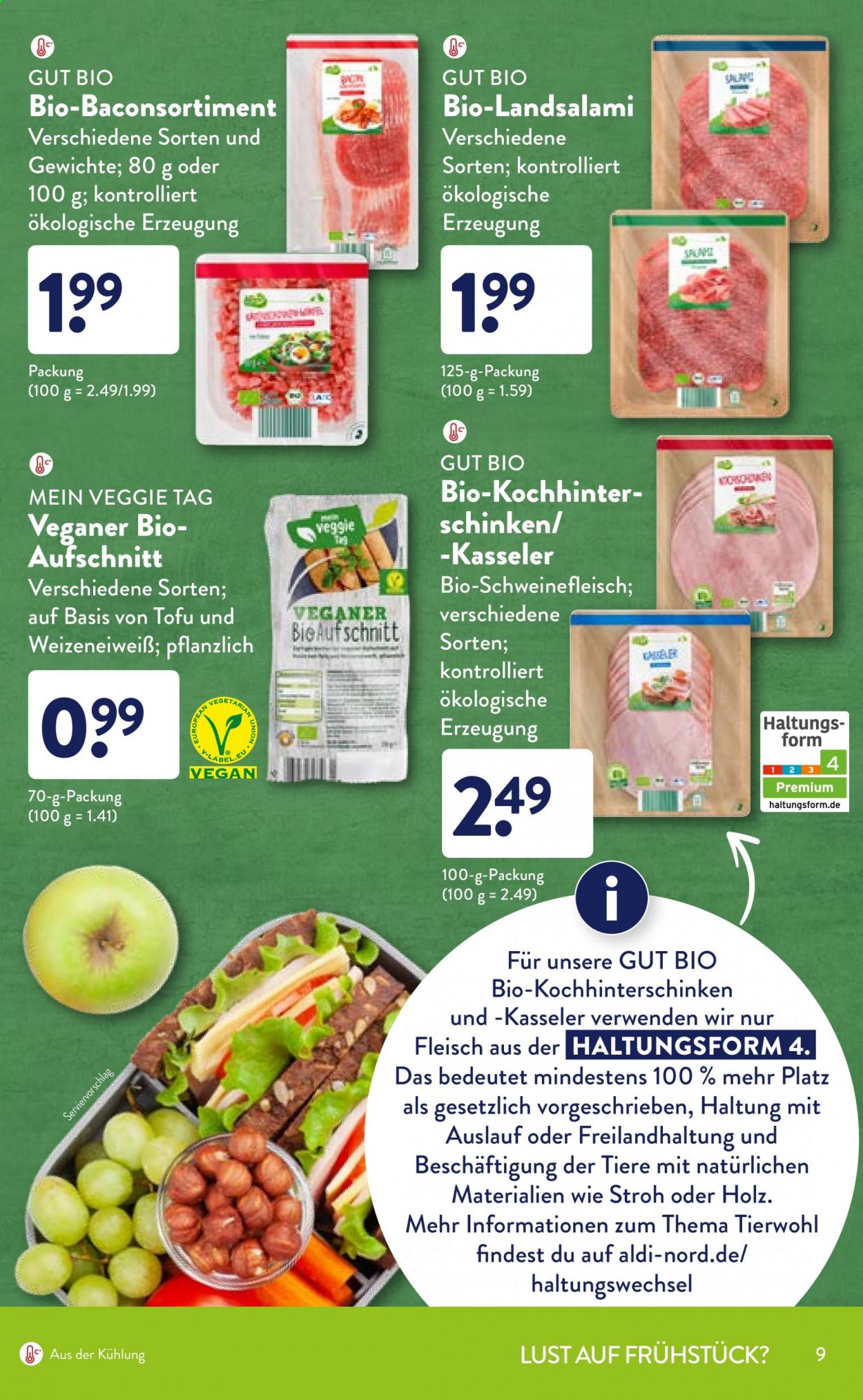 thumbnail - Prospekte ALDI Nord - Produkte in Aktion - Schweinehackfleisch, Schweinefleisch, Schinken, Kochschinken, Tofu. Seite 9.