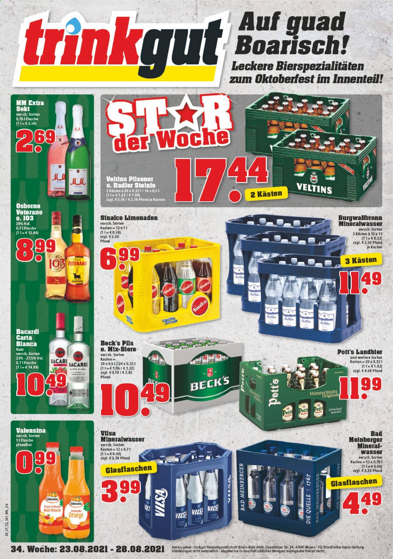 trinkgut Prospekte  - 23.08.2021 - 28.08.2021. Seite 1