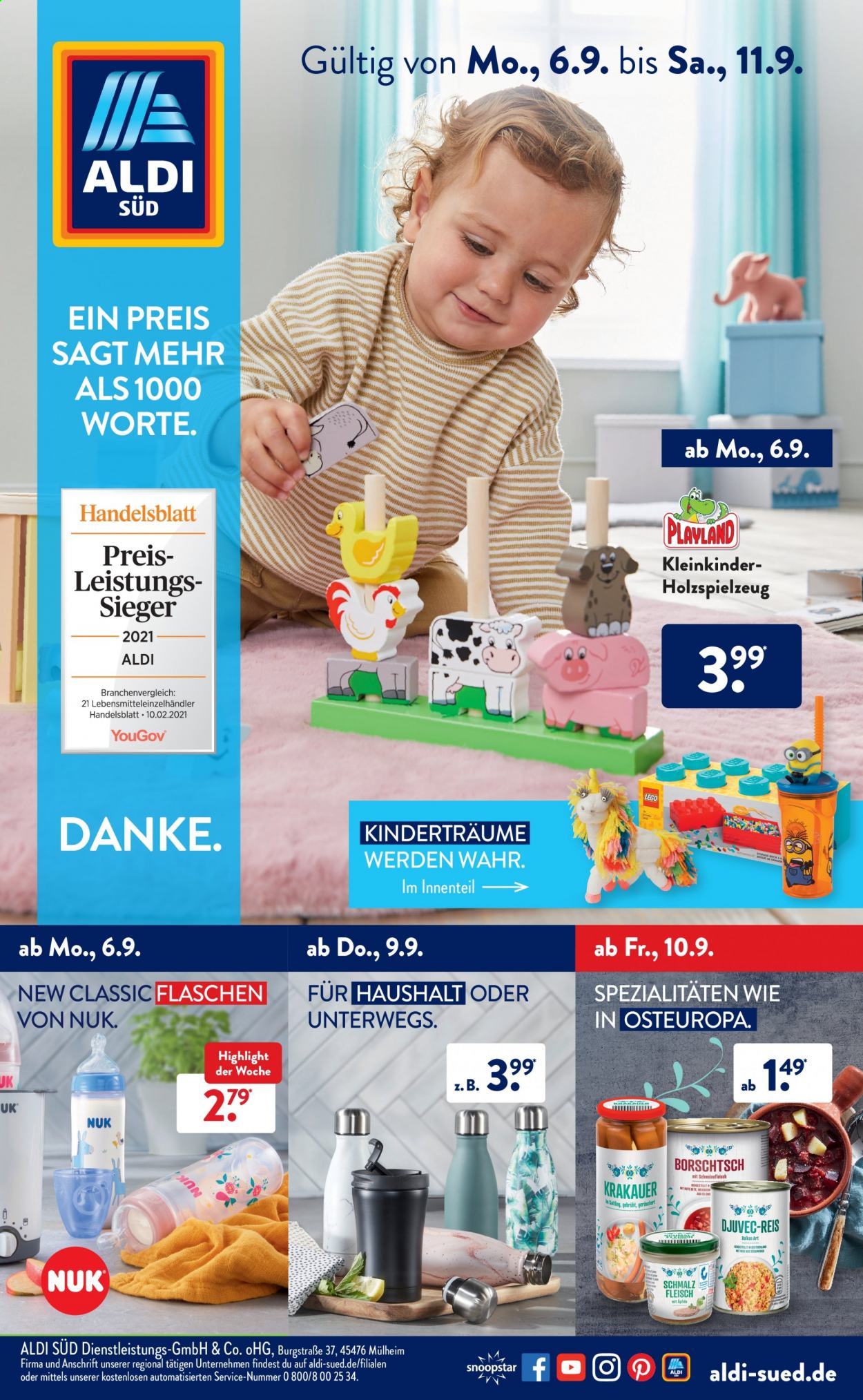 ALDI SÜD Prospekte  - 6.09.2021 - 11.09.2021. Seite 1