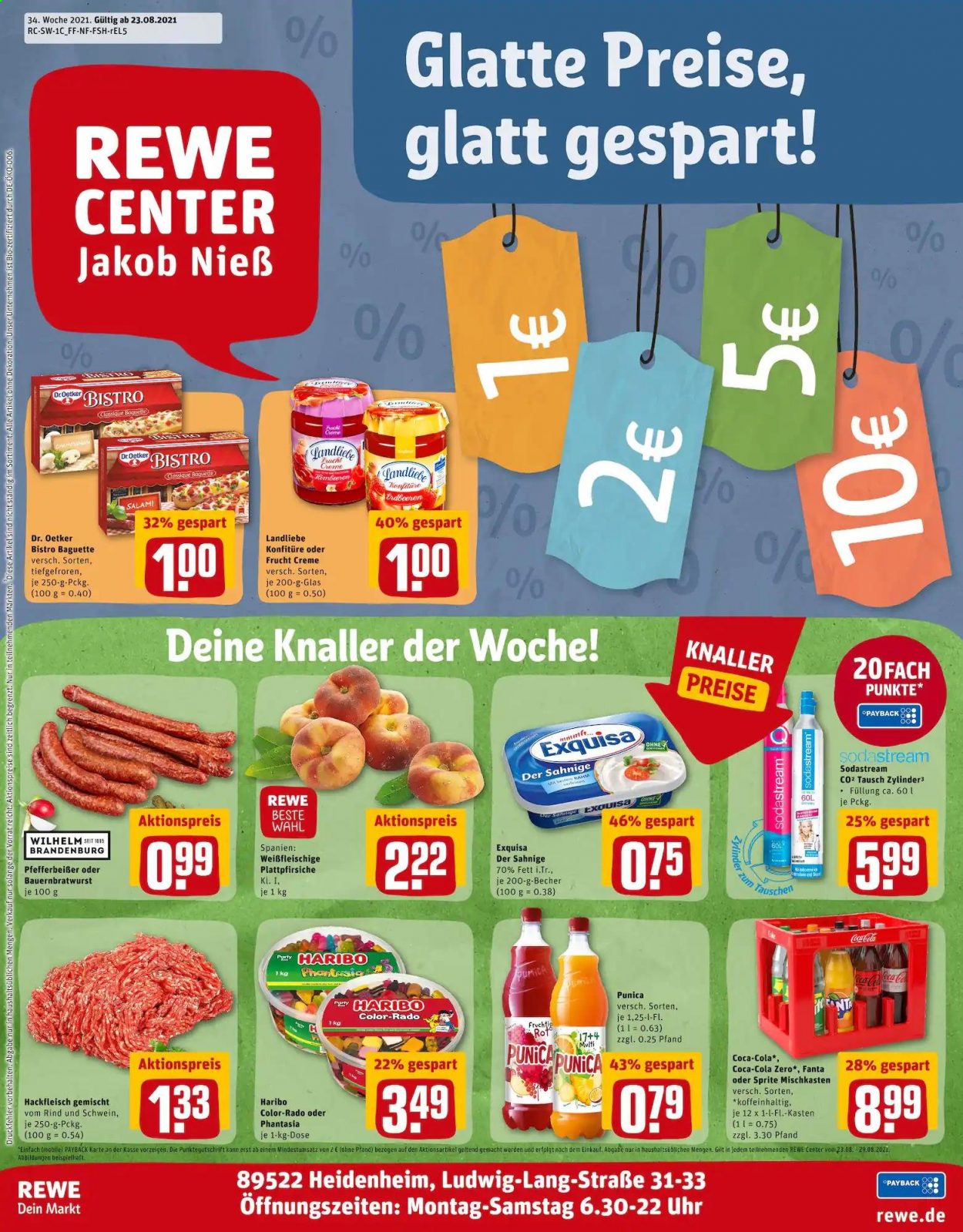REWE Prospekte  - 23.08.2021 - 28.08.2021. Seite 1