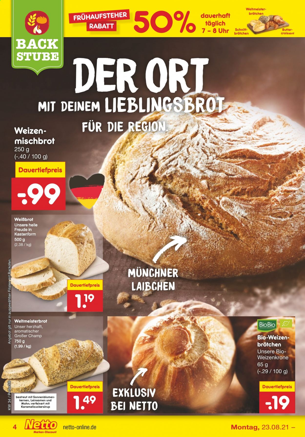 Netto Marken-Discount Prospekte  - 23.08.2021 - 28.08.2021. Seite 4