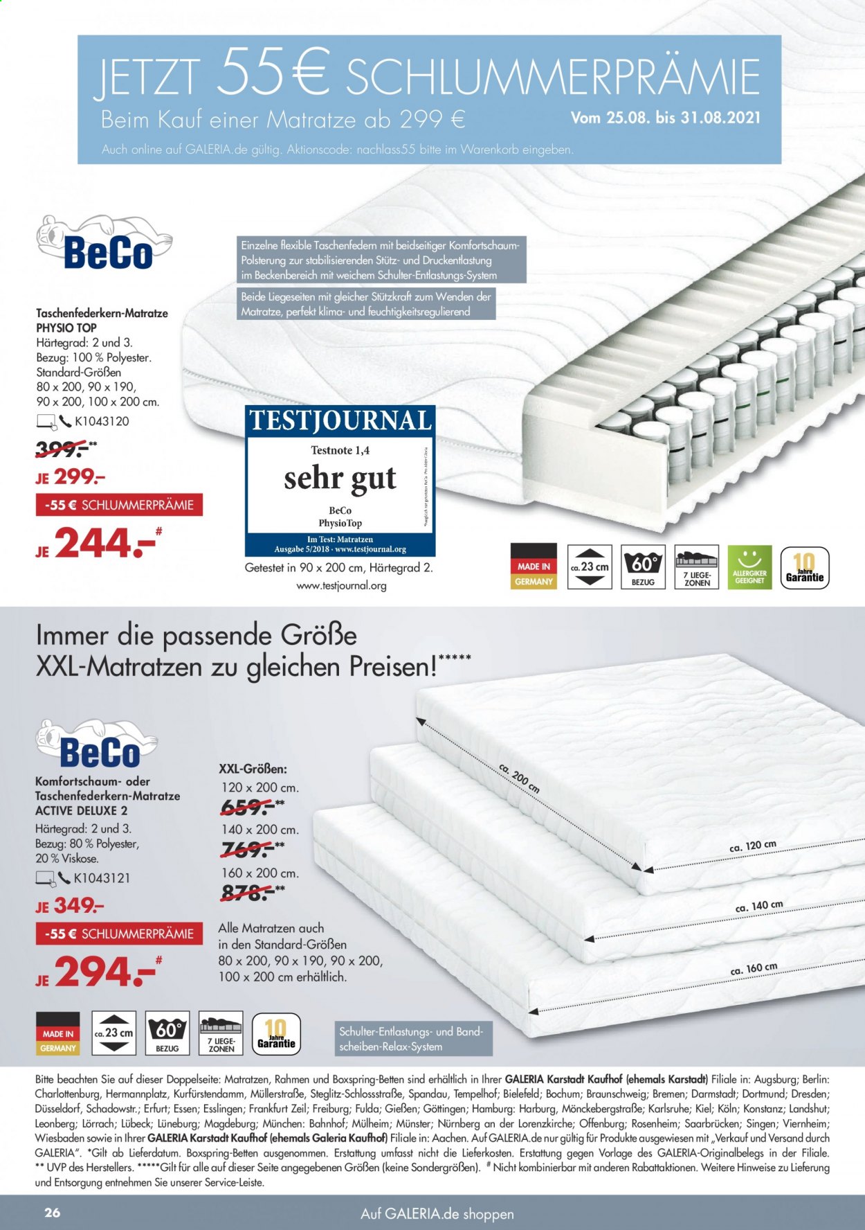GALERIA Karstadt Kaufhof Prospekte  - 25.08.2021 - 31.08.2021. Seite 26