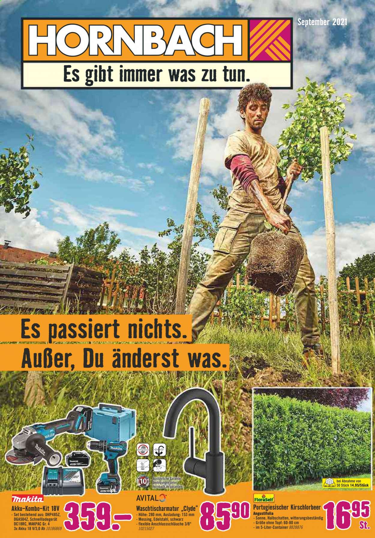 Hornbach Prospekte  - 26.08.2021 - 24.09.2021. Seite 1