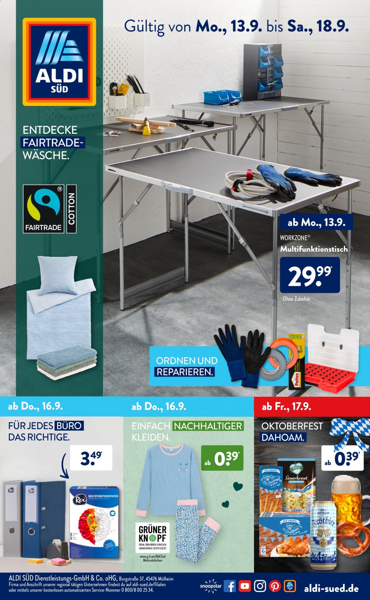 ALDI SÜD Prospekte  - 13.09.2021 - 18.09.2021. Seite 1