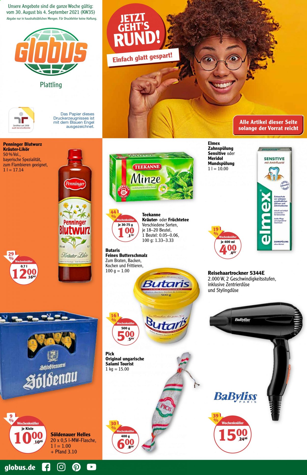 Globus Prospekte  - 30.08.2021 - 4.09.2021. Seite 1