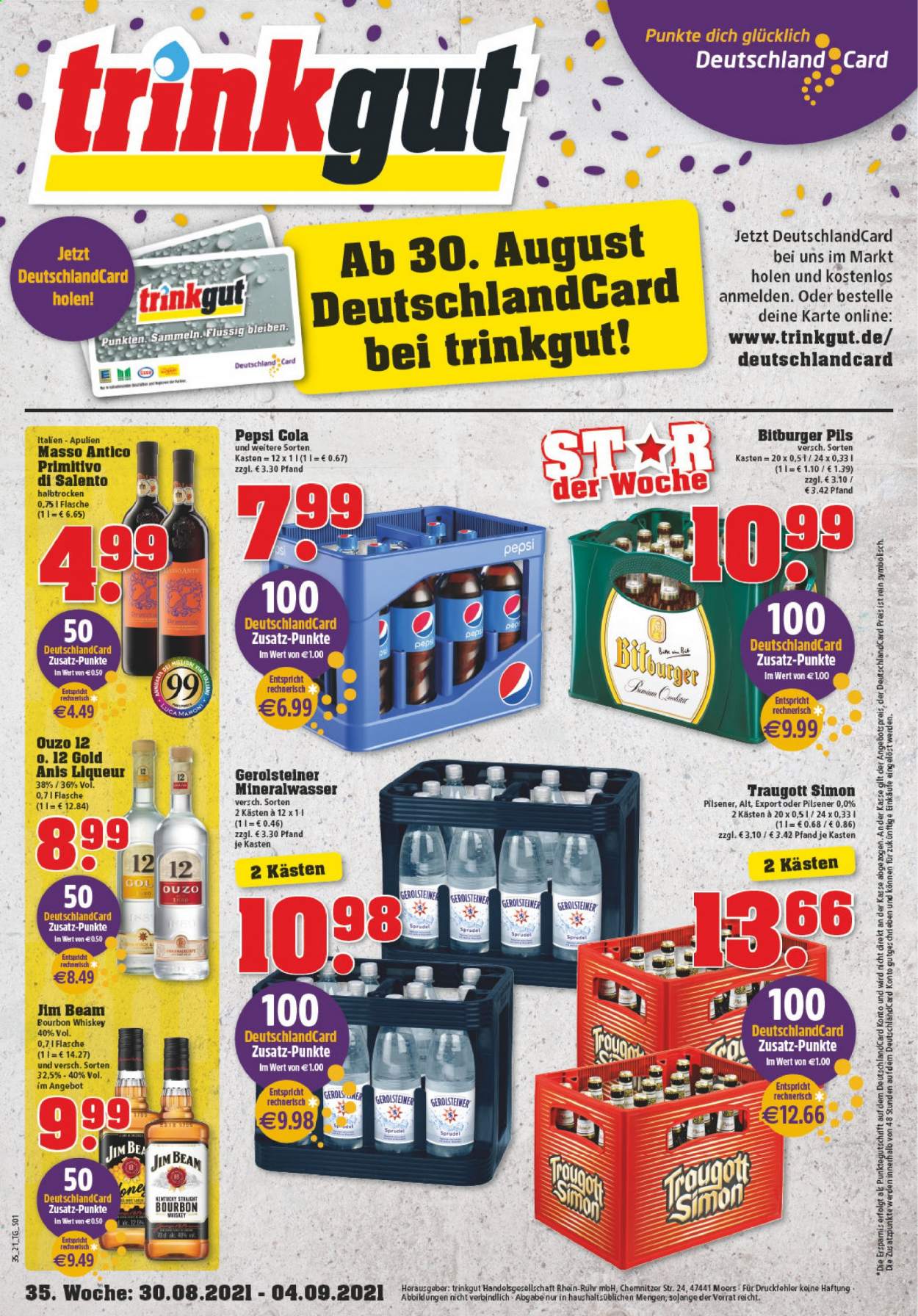 trinkgut Prospekte  - 30.08.2021 - 4.09.2021. Seite 1