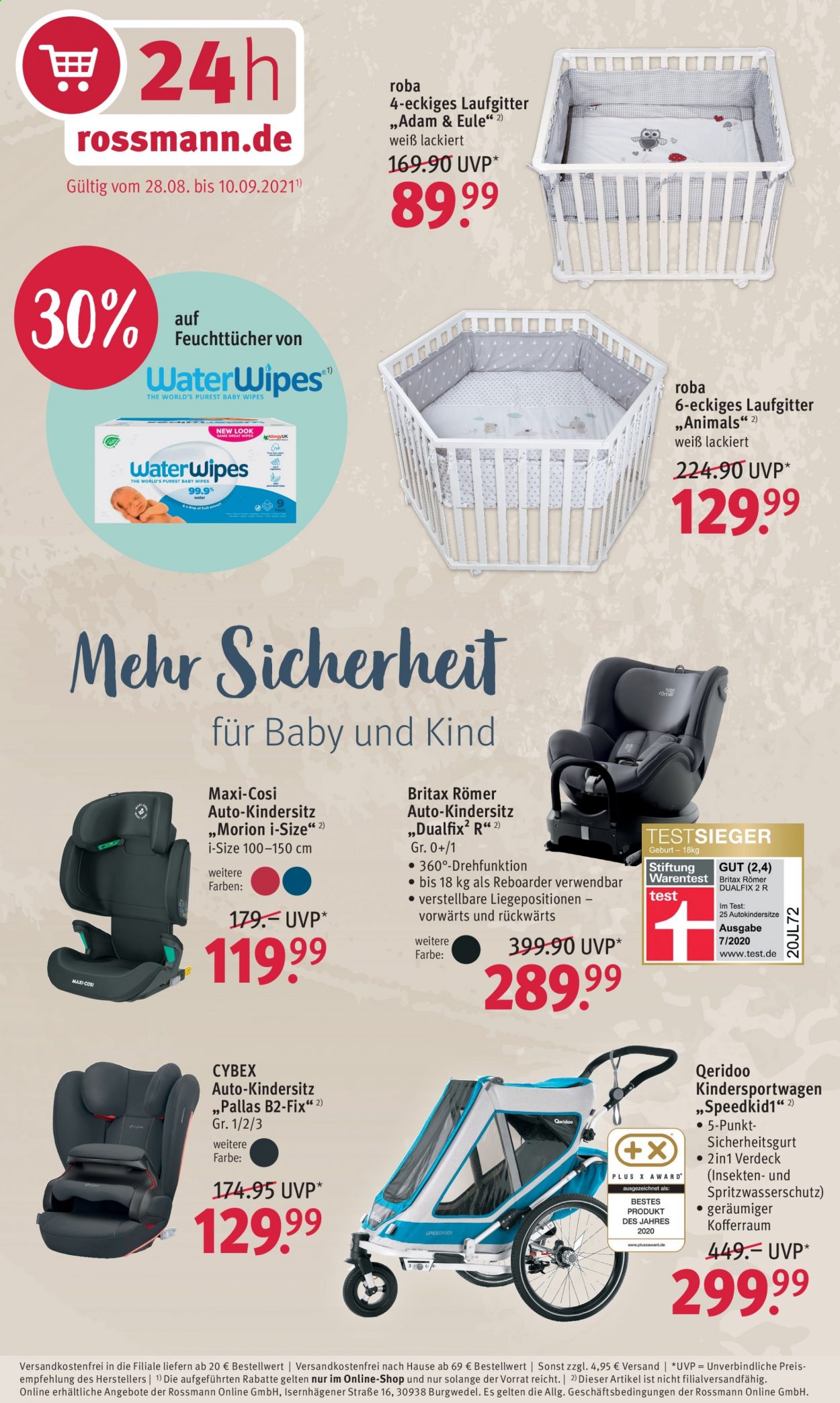thumbnail - Prospekte Rossmann - 30.08.2021 - 3.09.2021 - Produkte in Aktion - Feuchttücher, Baby Wipes, Kindersitz. Seite 16.