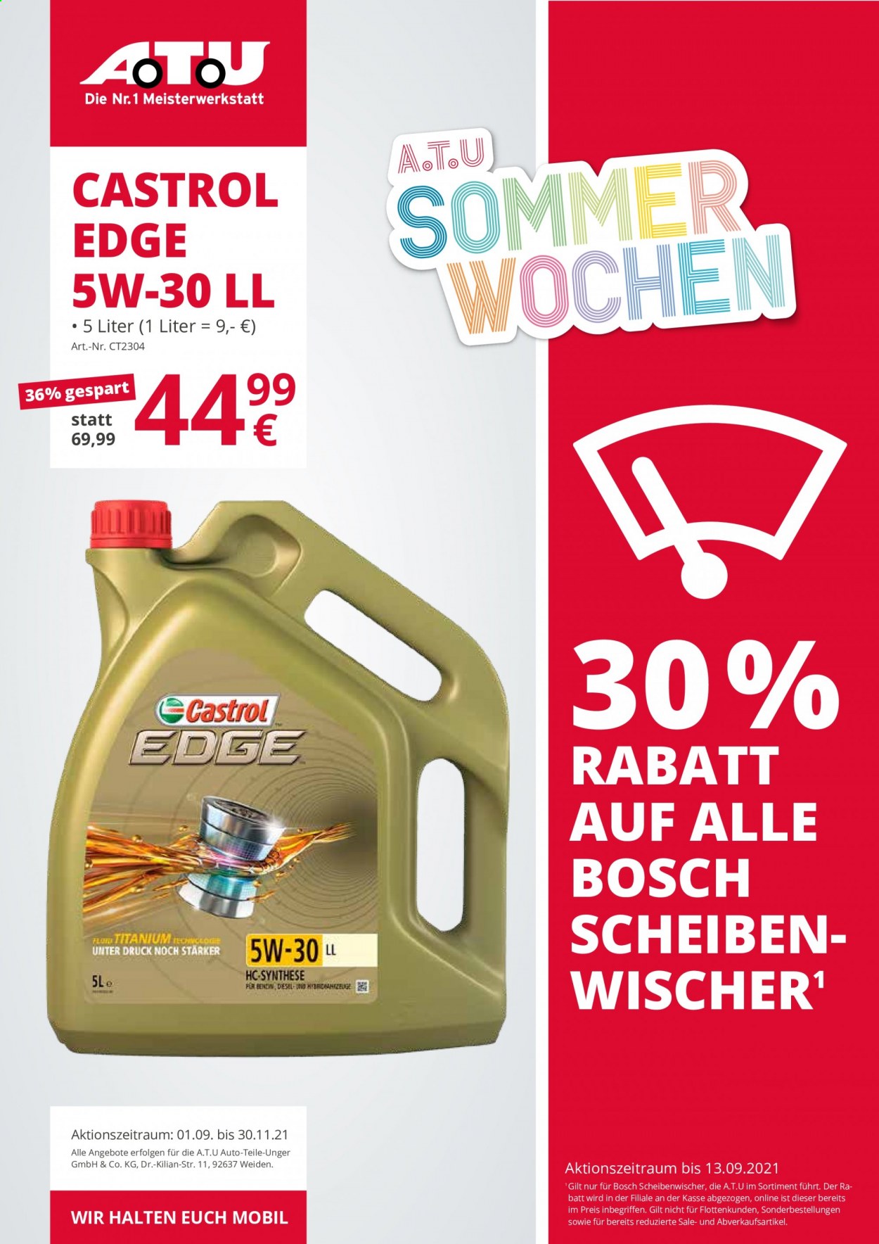 thumbnail - Prospekte A.T.U - 1.09.2021 - 13.09.2021 - Produkte in Aktion - Bosch. Seite 1.