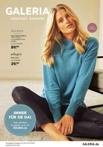Prospekte GALERIA Karstadt Kaufhof - 1.9.2021 - 7.9.2021.