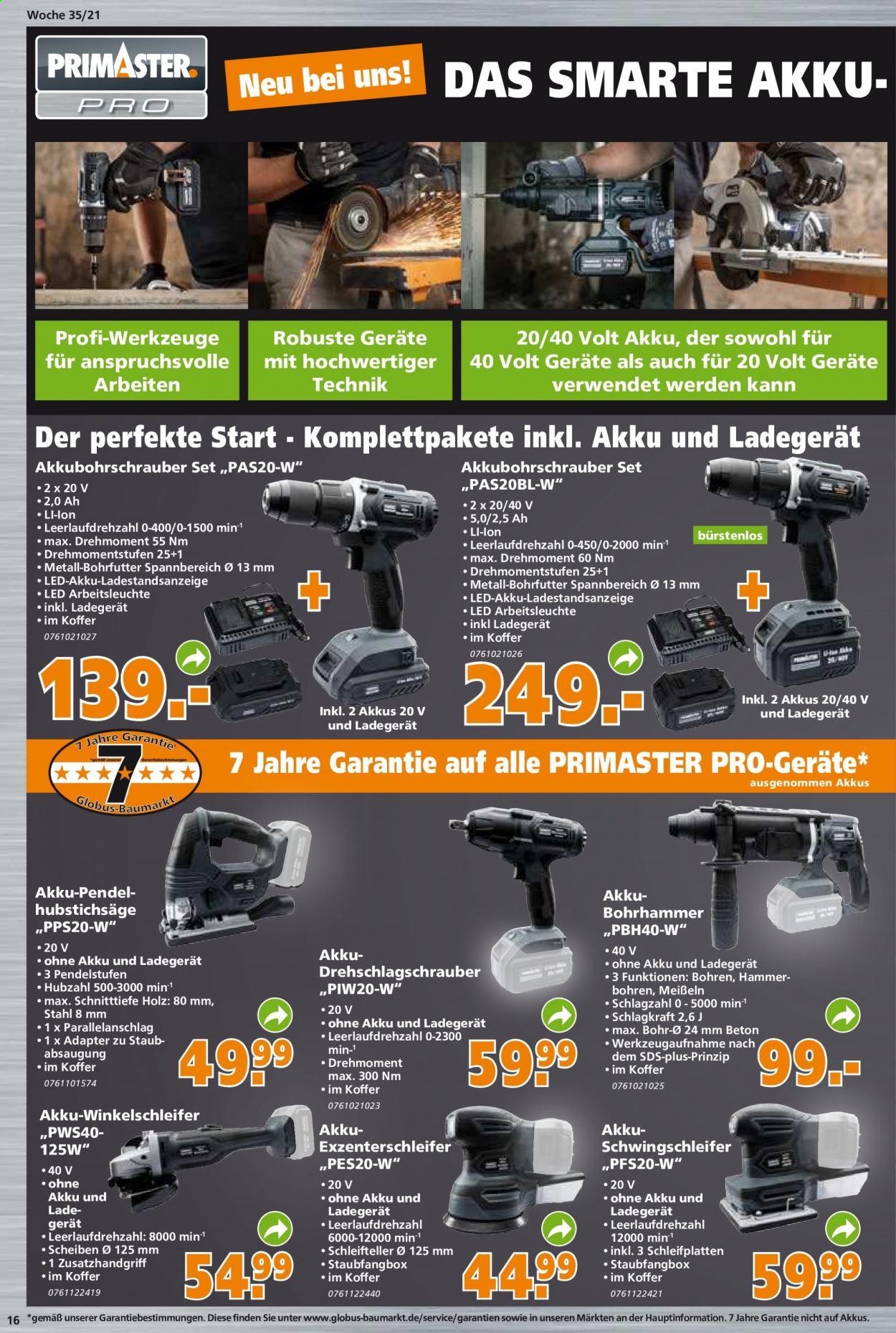 Globus Baumarkt Prospekte  - 31.08.2021 - 7.09.2021. Seite 16