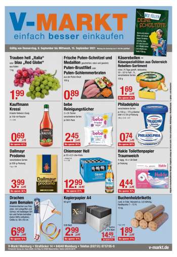 Prospekte V-Markt - 9.9.2021 - 15.9.2021.