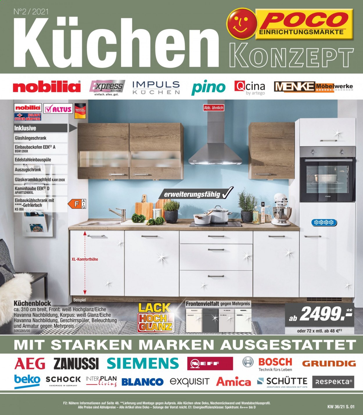 Prospekte Poco - 4.09.2021 - 8.12.2021 - Produkte in Aktion - Einbauherd, Glaskeramikkochfeld, Spektrum, Küchenblock, Küchen. Seite 1.