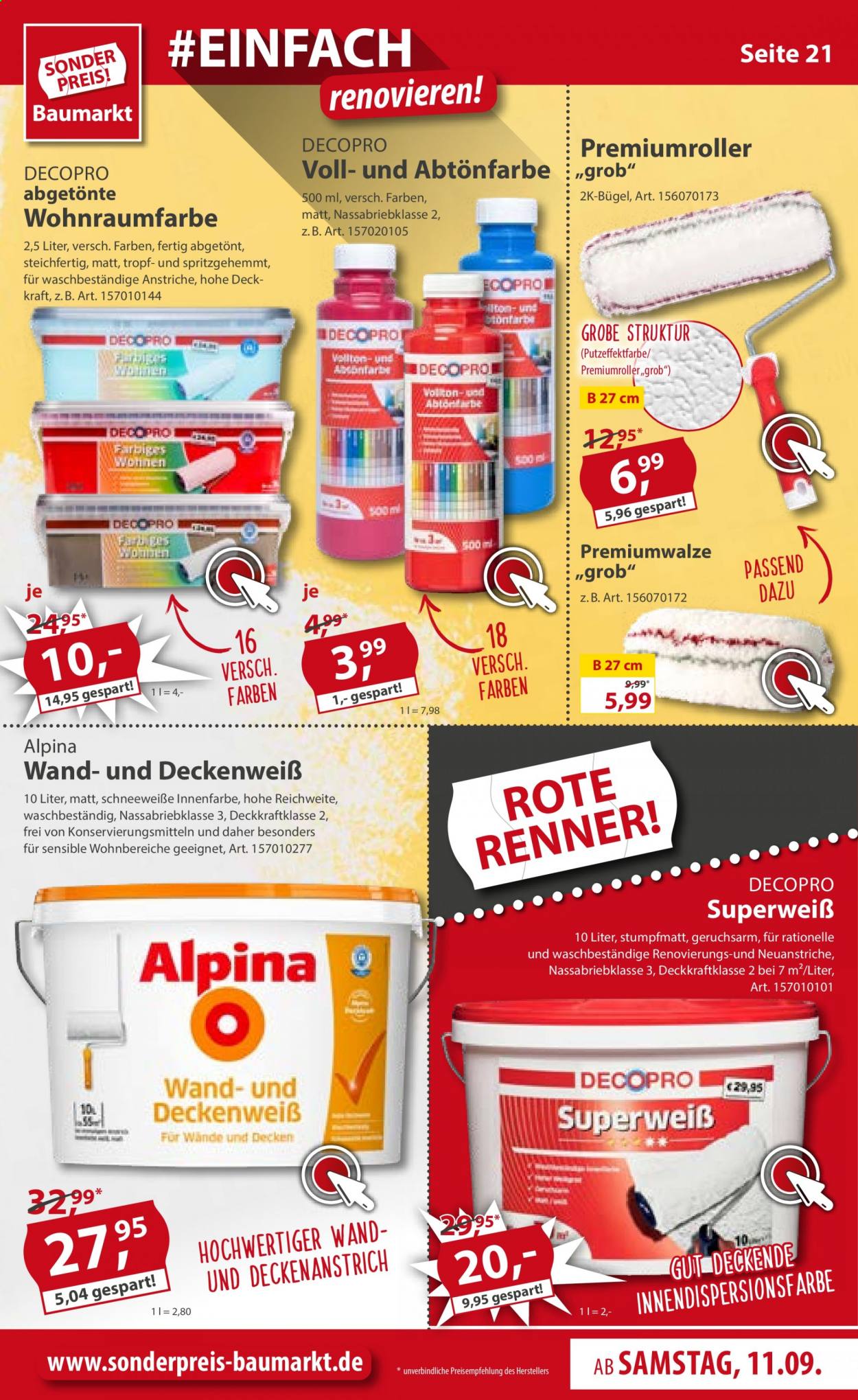 Sonderpreis-Baumarkt Prospekte  - 11.09.2021 - 17.09.2021. Seite 21