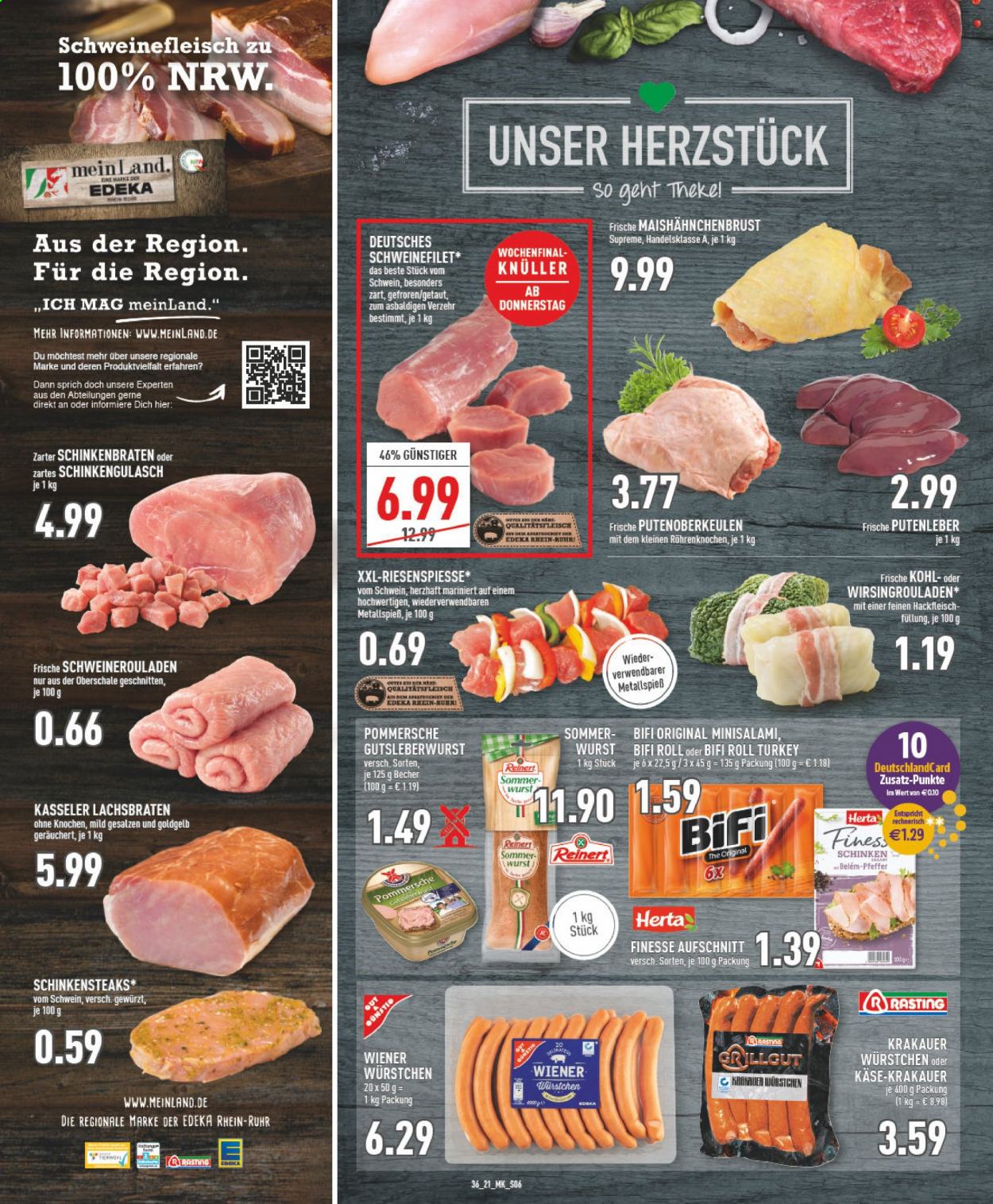 thumbnail - Prospekte Marktkauf - 6.09.2021 - 11.09.2021 - Produkte in Aktion - Hackfleisch, Schweinehackfleisch, Schweinegulasch, Schweineroulade, Schweinefilet, Lachsbraten, Wurst, Schinken, Mini-Salami, Schinkenbraten, Krakauer, Würstchen, Gutsleberwurst, Wiener Würstchen, Pommersche, Käse. Seite 6.