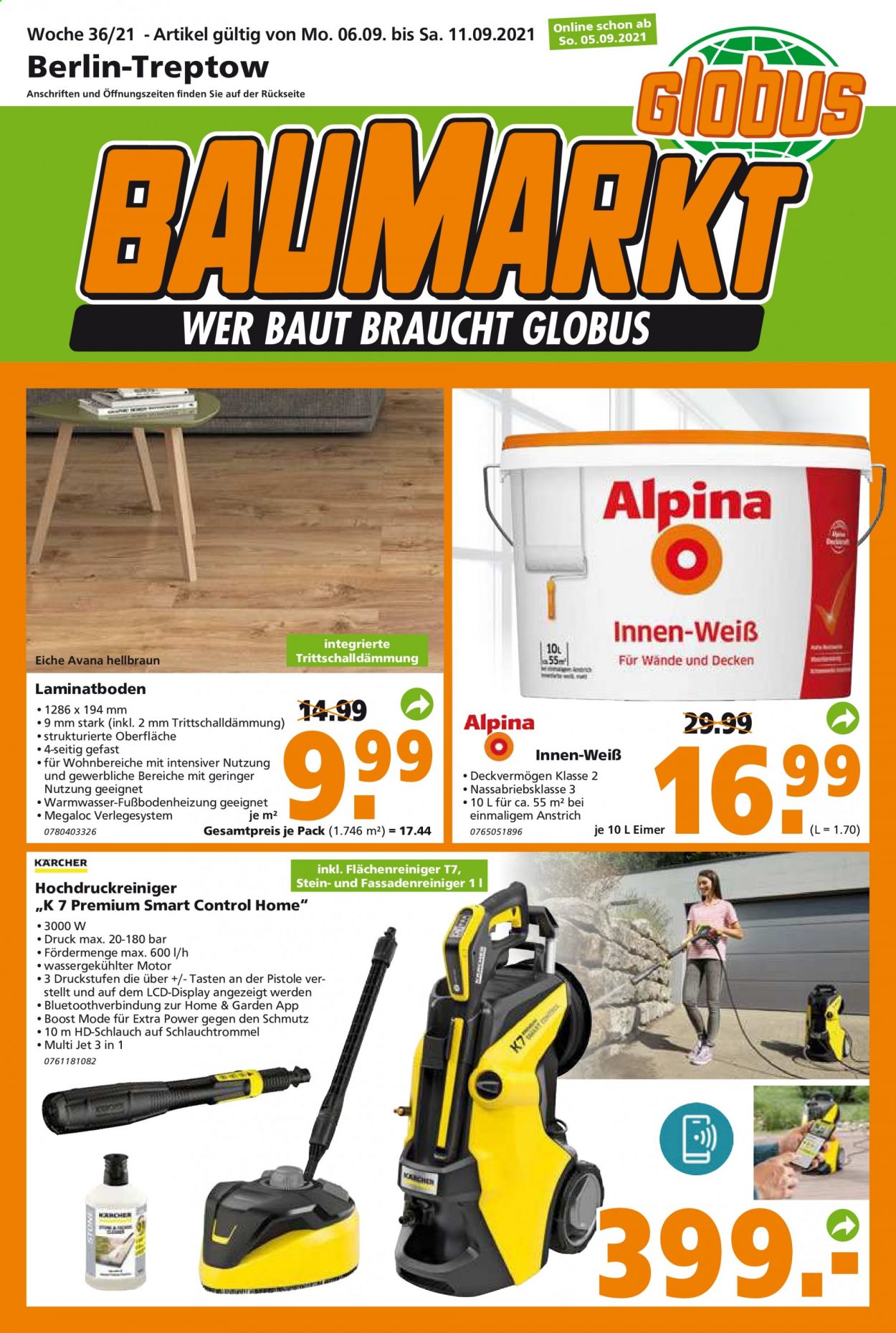 Globus Baumarkt Prospekte  - 6.09.2021 - 11.09.2021. Seite 1