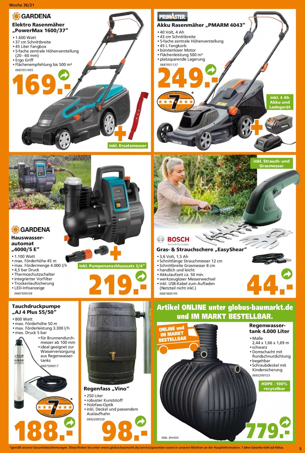 Globus Baumarkt Prospekte  - 6.09.2021 - 11.09.2021. Seite 5
