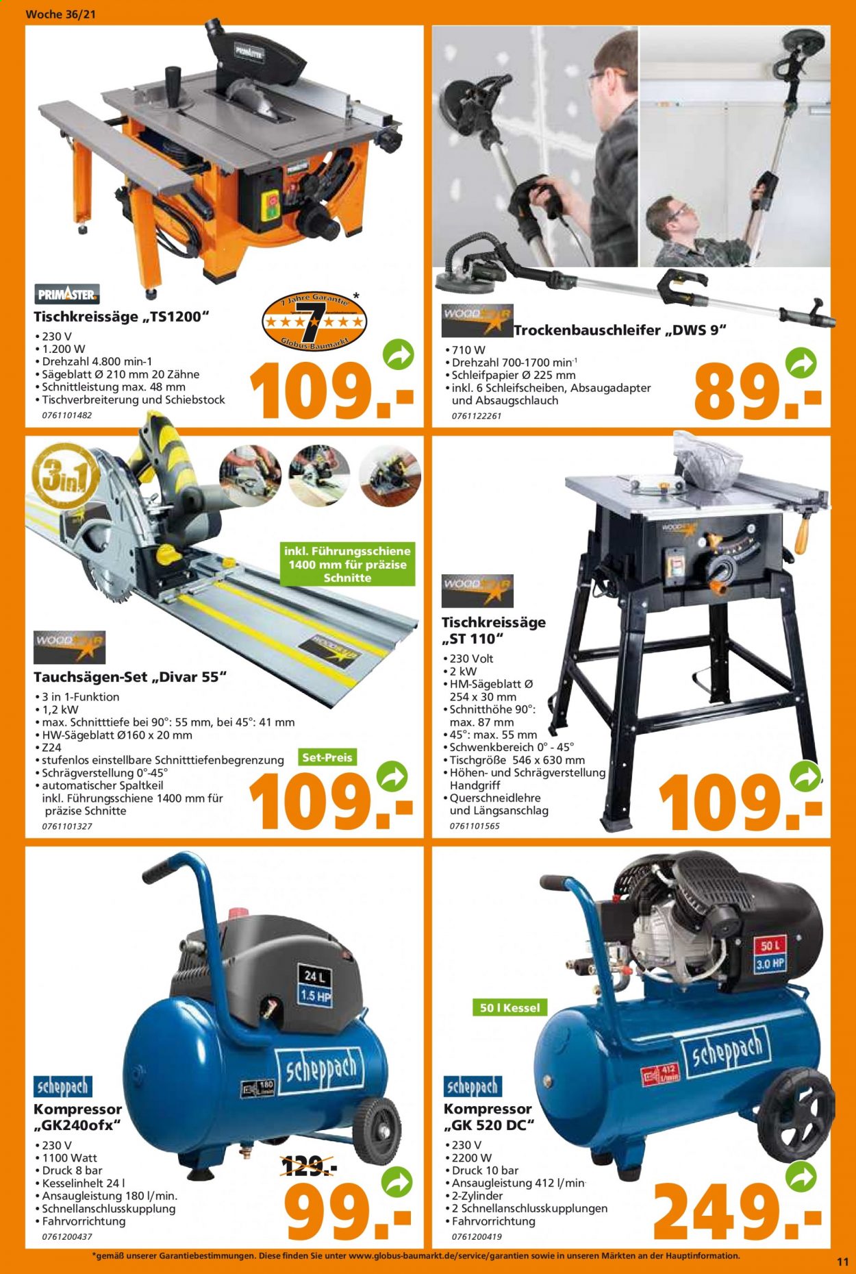 Globus Baumarkt Prospekte  - 6.09.2021 - 11.09.2021. Seite 11