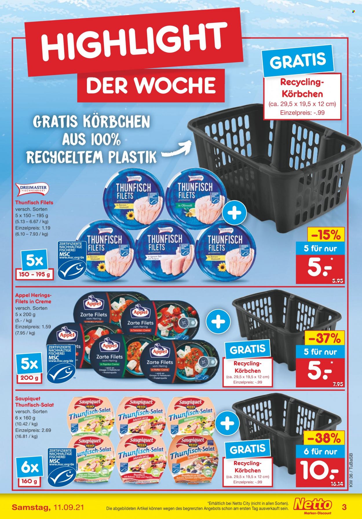 Netto Marken-Discount Prospekte  - 6.09.2021 - 11.09.2021. Seite 3