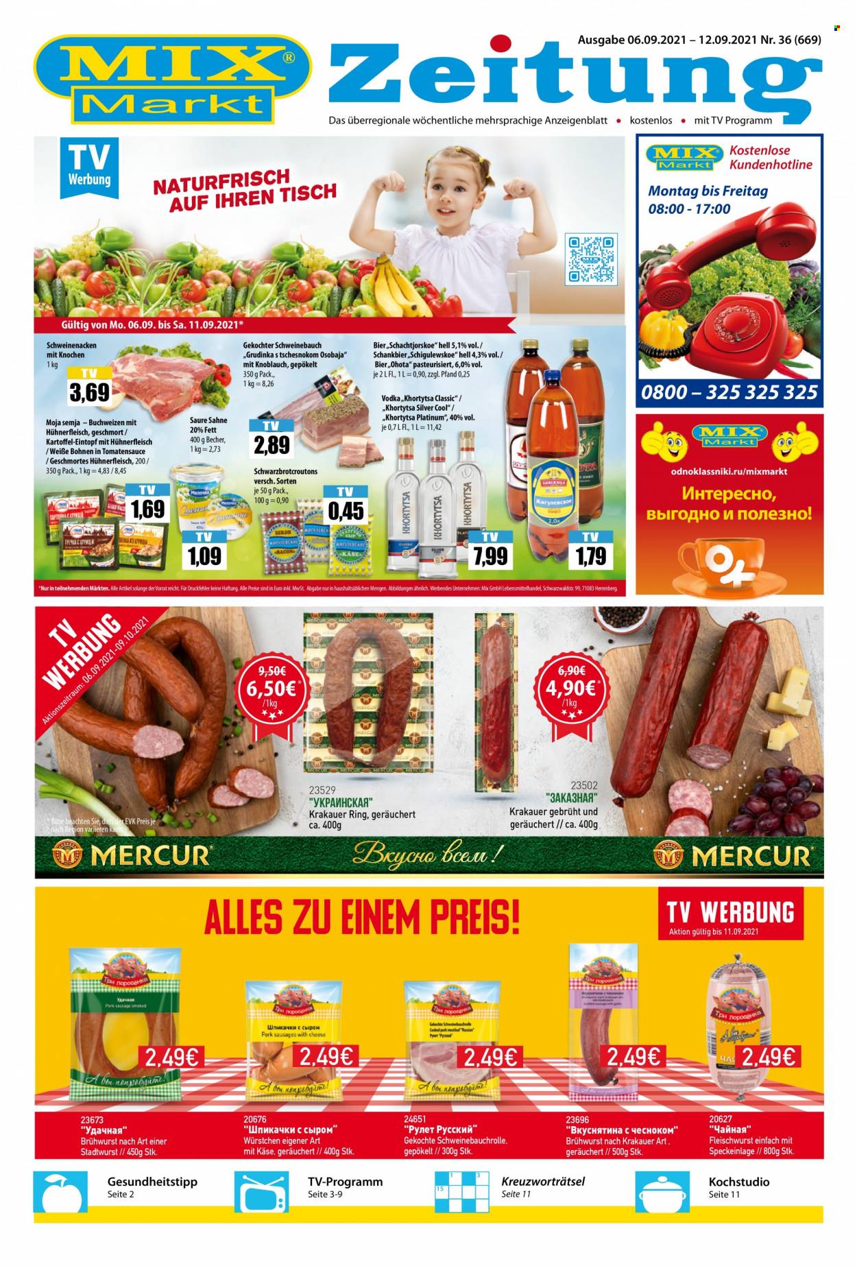 Mix Markt Prospekte  - 6.09.2021 - 12.09.2021. Seite 1