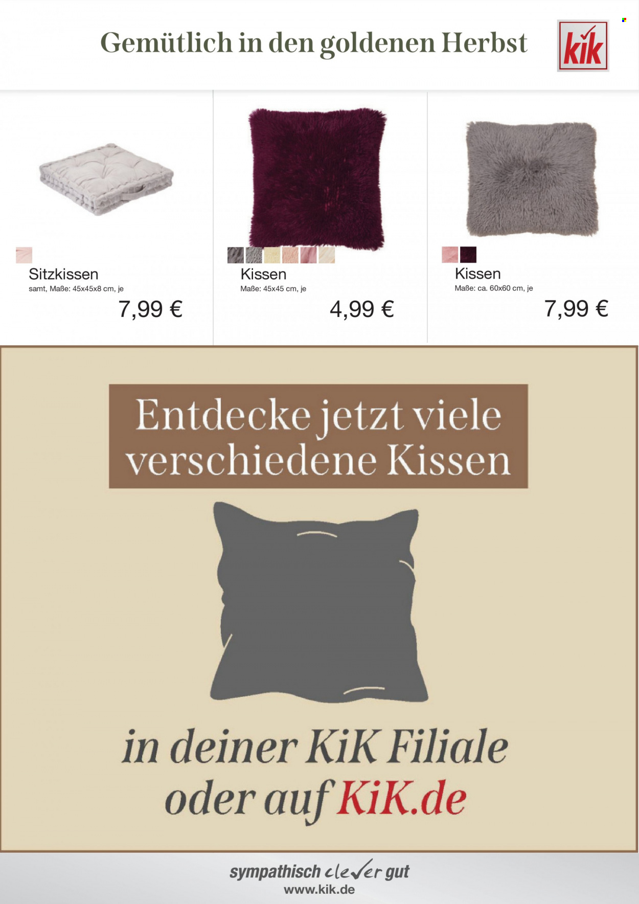 thumbnail - Prospekte Kik - Produkte in Aktion - Sitzkissen, Kissen. Seite 9.