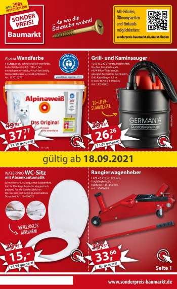 Prospekte Sonderpreis-Baumarkt - 18.9.2021 - 24.9.2021.