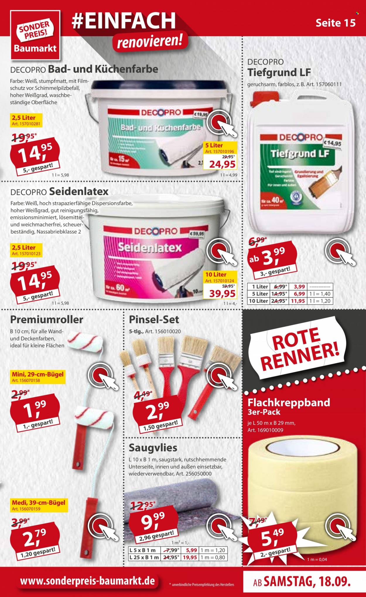 Sonderpreis-Baumarkt Prospekte  - 18.09.2021 - 24.09.2021. Seite 15