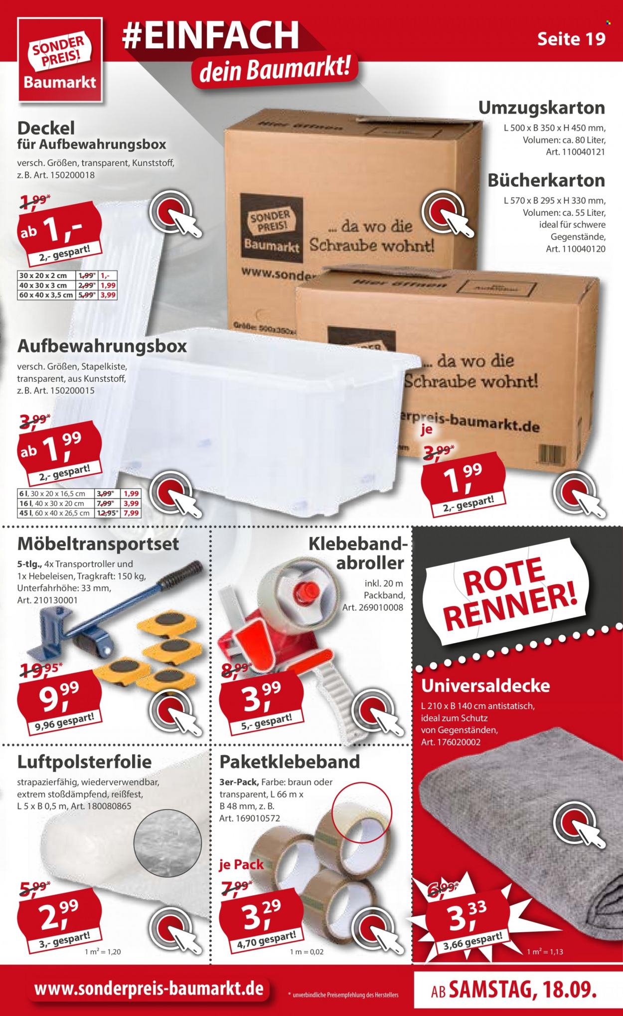 Sonderpreis-Baumarkt Prospekte  - 18.09.2021 - 24.09.2021. Seite 19