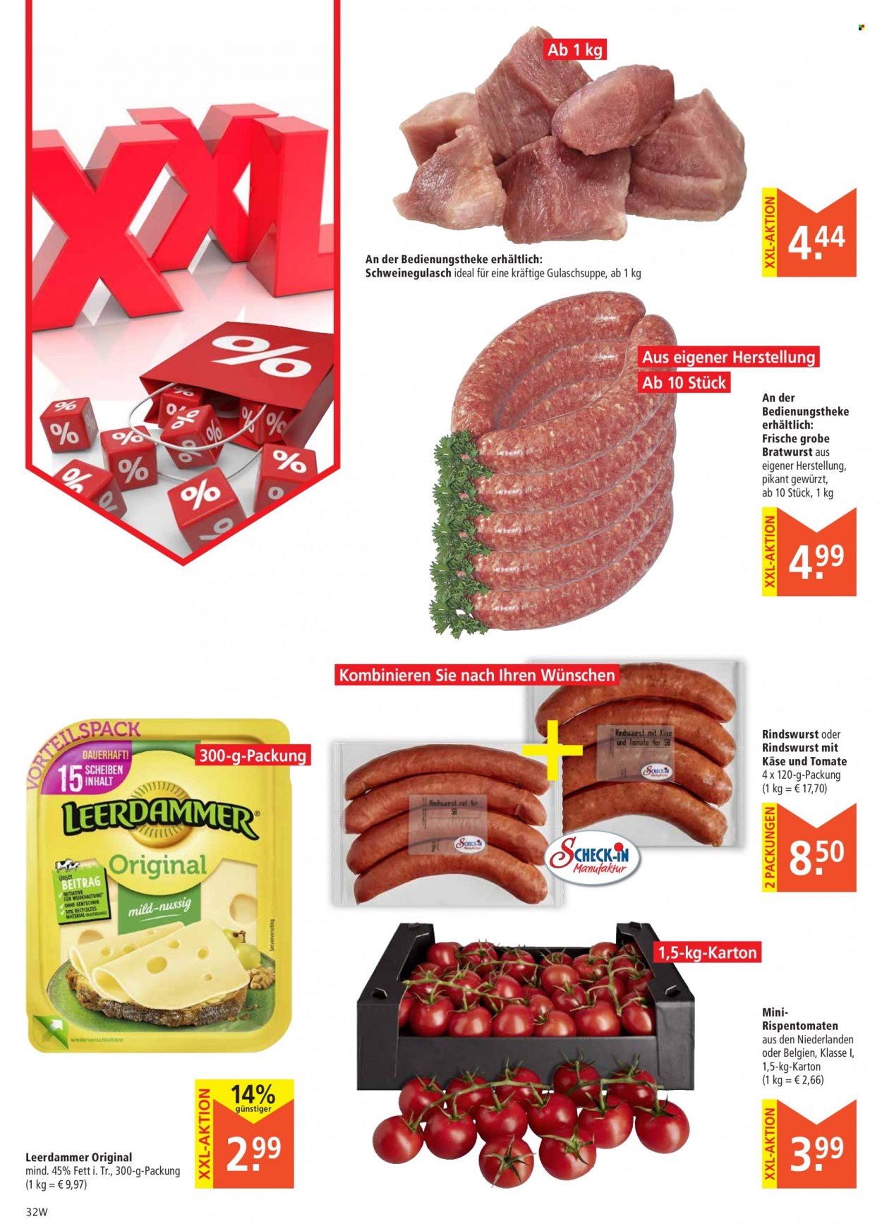 thumbnail - Prospekte Marktkauf - 13.09.2021 - 18.09.2021 - Produkte in Aktion - Rispentomaten, Schweinegulasch, Suppe, Gulaschsuppe, Bratwurst, Leerdammer. Seite 32.