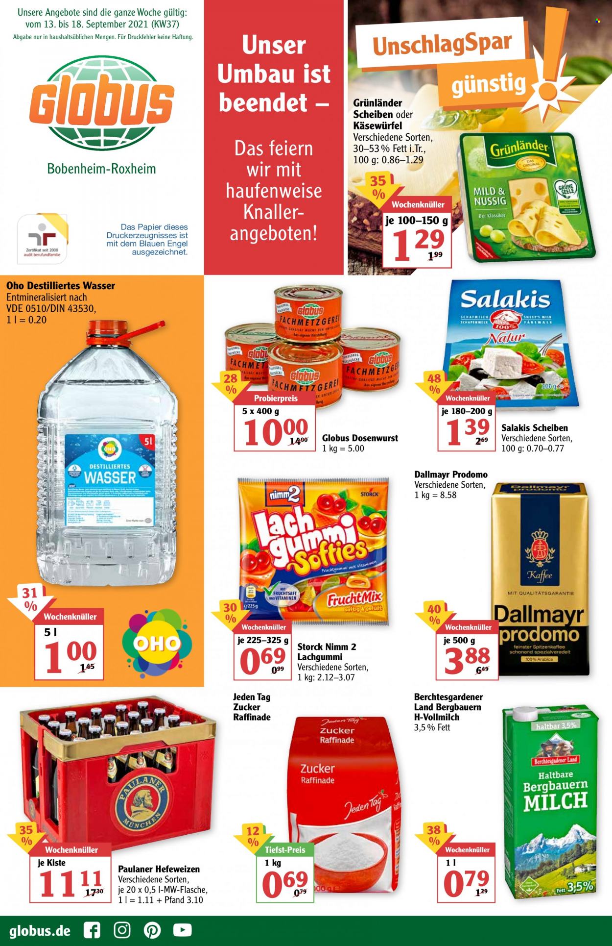 Globus Prospekte  - 13.09.2021 - 18.09.2021. Seite 1