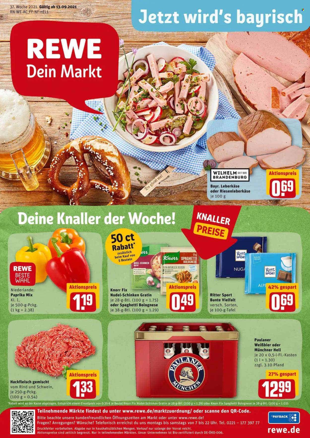 REWE Prospekte  - 13.09.2021 - 18.09.2021. Seite 1