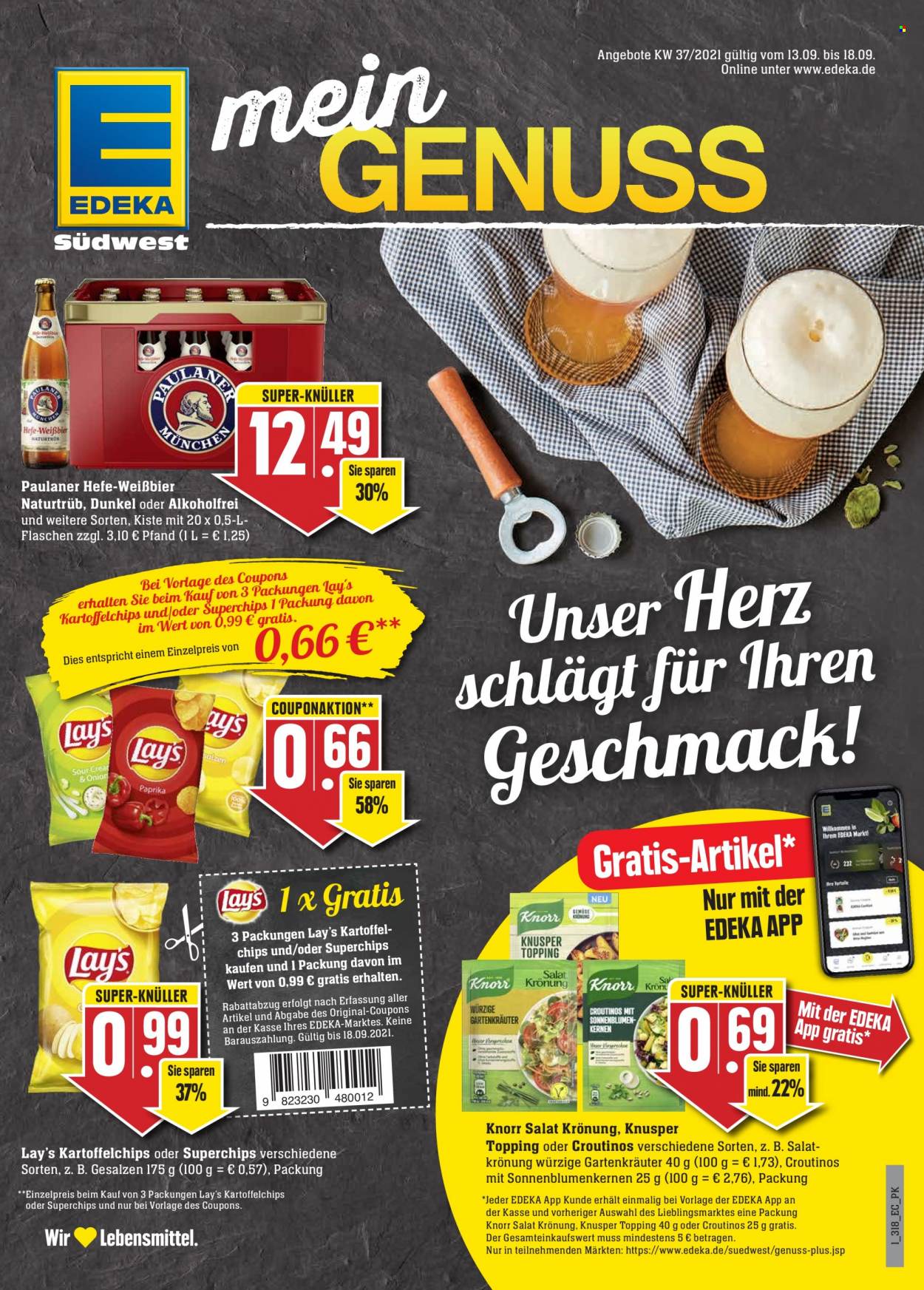 Edeka Prospekte  - 13.09.2021 - 18.09.2021. Seite 1