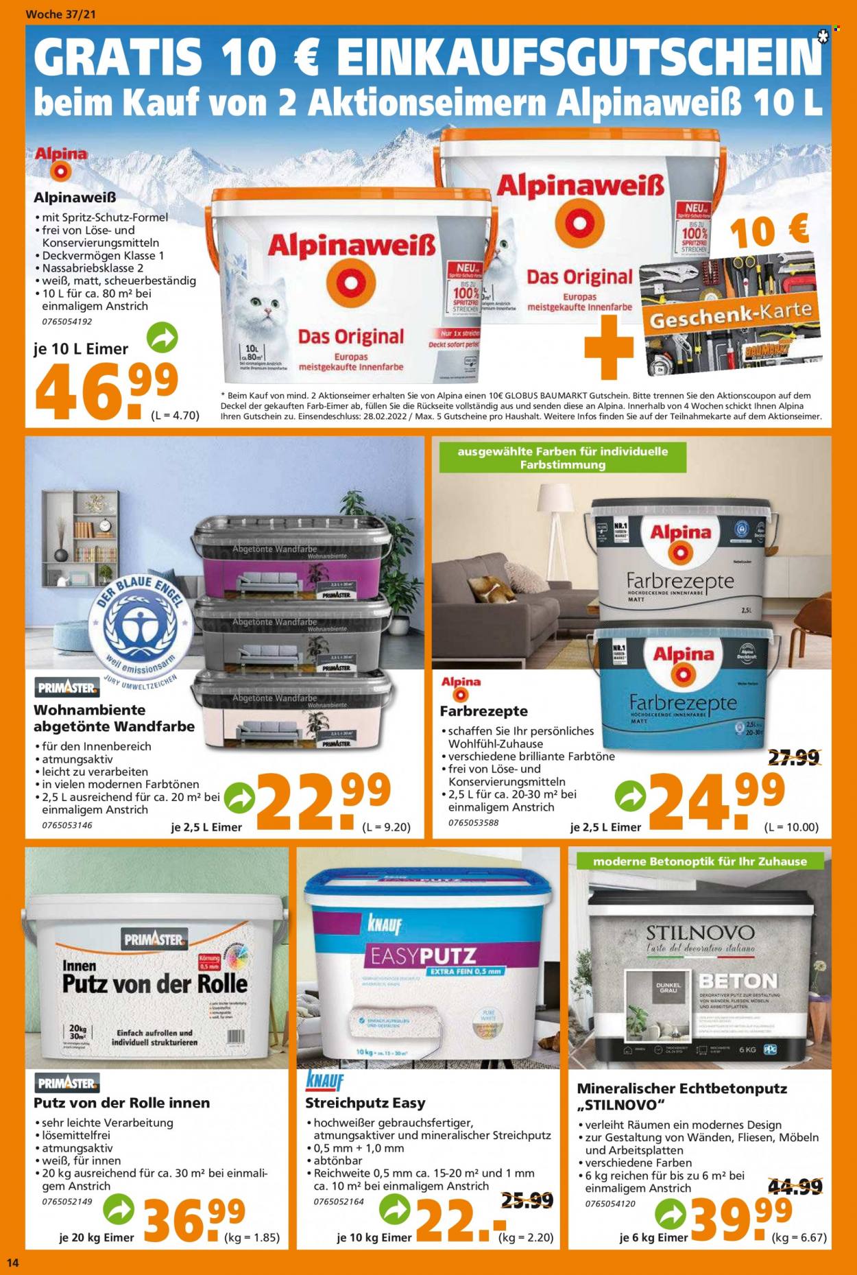 Globus Baumarkt Prospekte  - 13.09.2021 - 18.09.2021. Seite 14