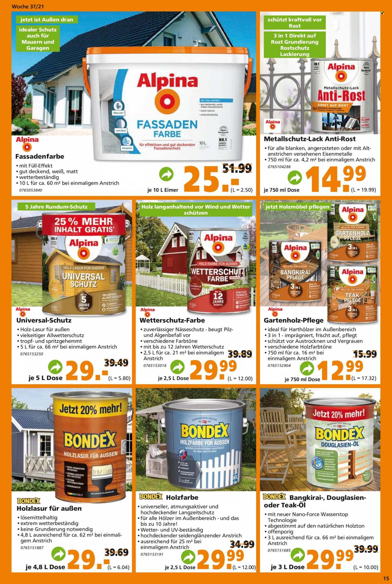 Globus Baumarkt Prospekte  - 13.09.2021 - 18.09.2021. Seite 15
