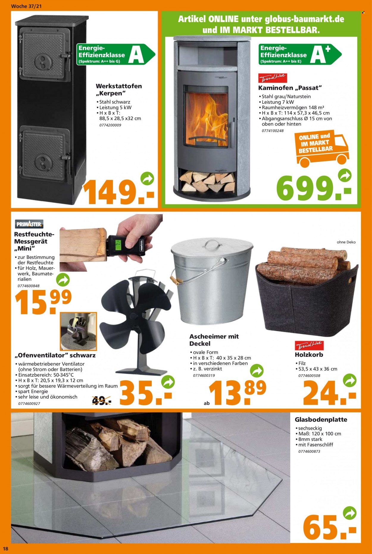 Globus Baumarkt Prospekte  - 13.09.2021 - 18.09.2021. Seite 18