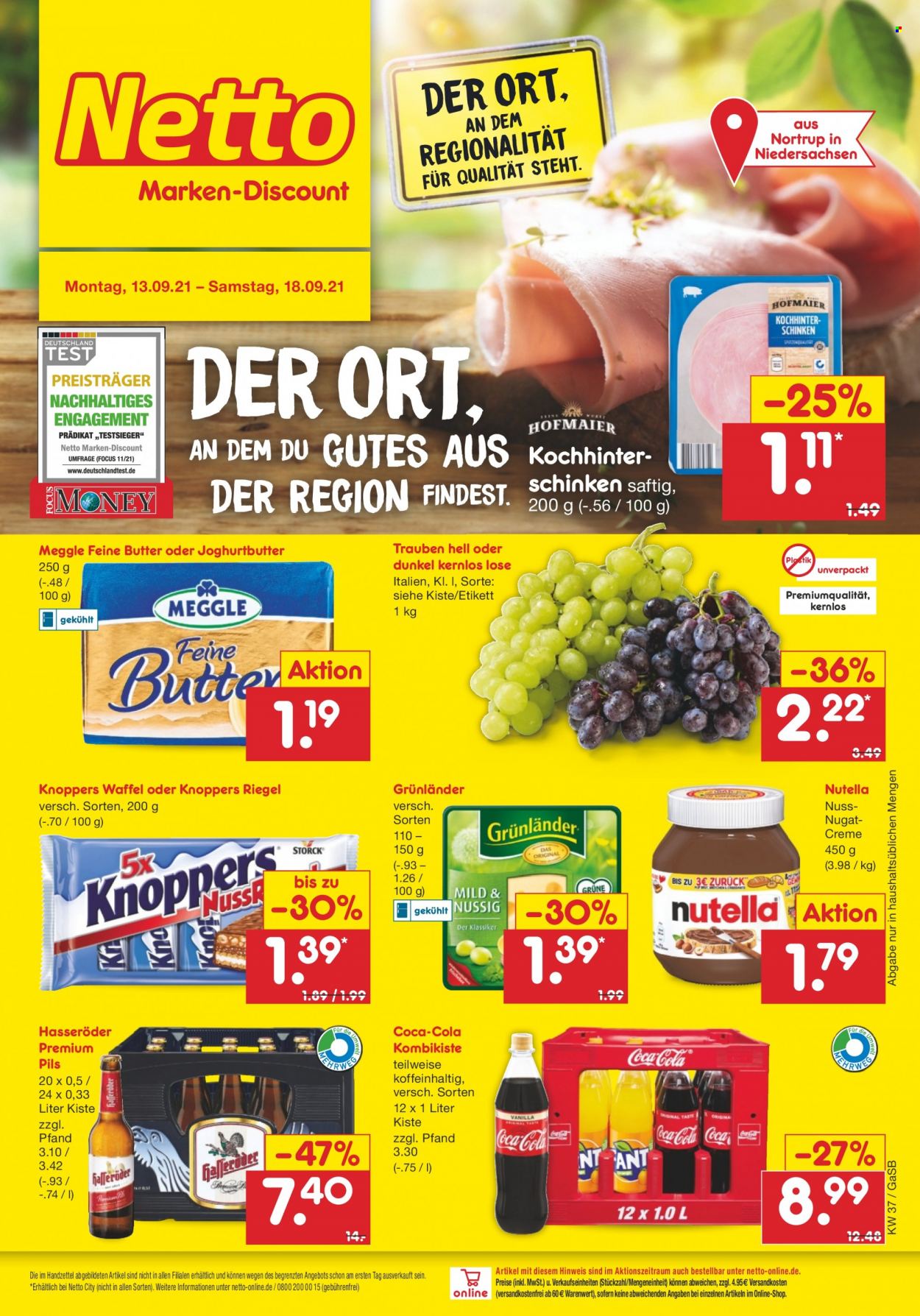 Netto Marken-Discount Prospekte  - 13.09.2021 - 18.09.2021. Seite 1