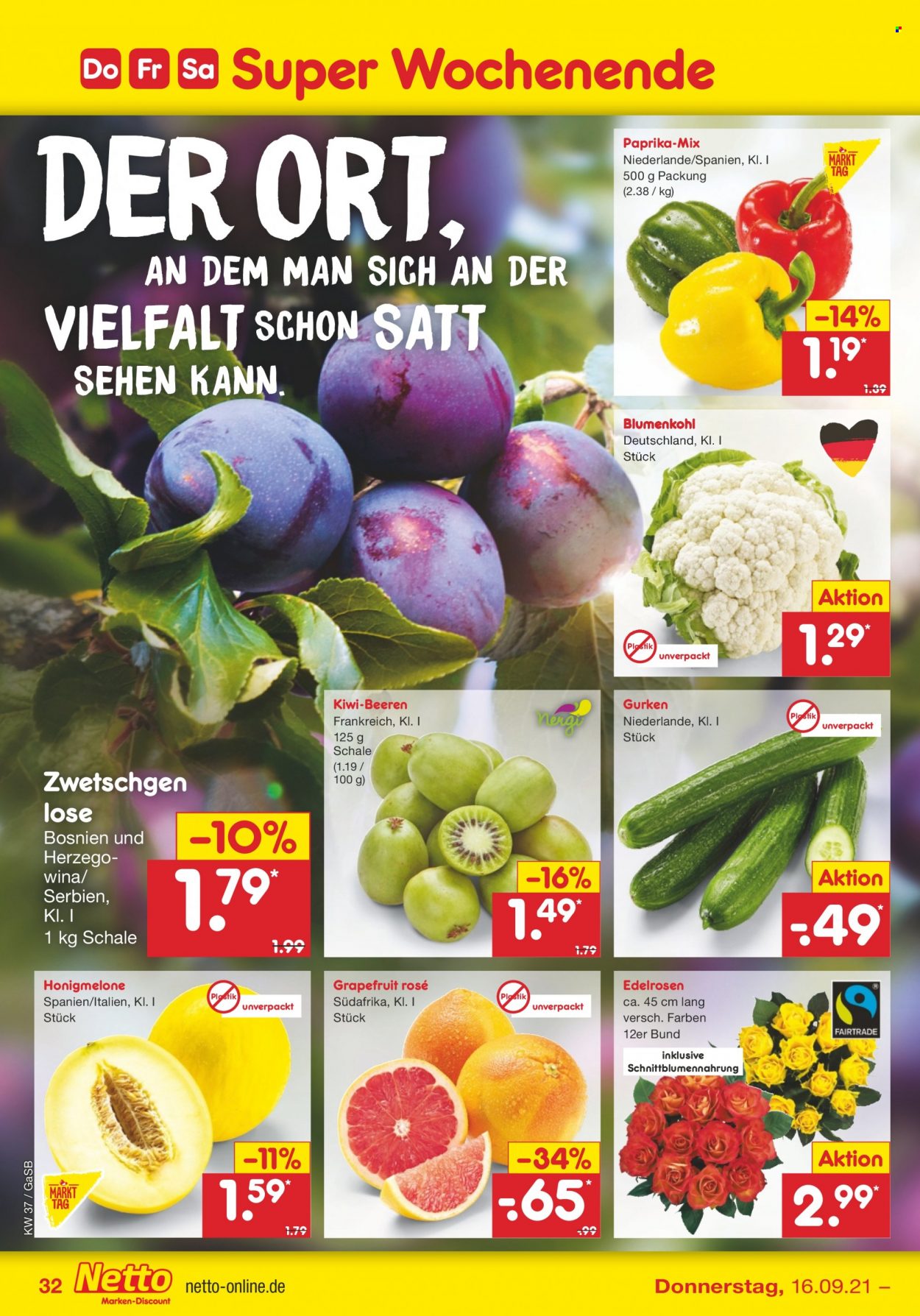Netto Marken-Discount Prospekte  - 13.09.2021 - 18.09.2021. Seite 32