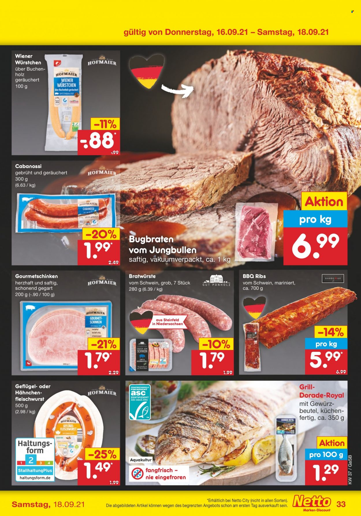 Netto Marken-Discount Prospekte  - 13.09.2021 - 18.09.2021. Seite 33