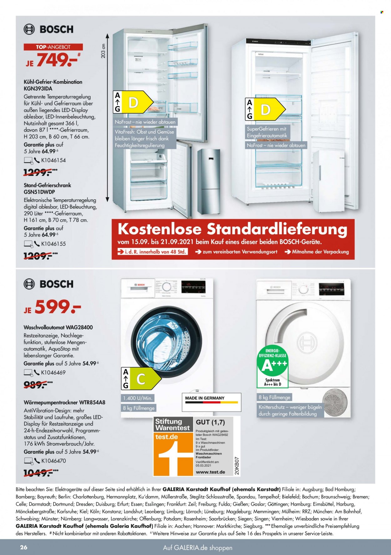 GALERIA Karstadt Kaufhof Prospekte  - 15.09.2021 - 21.09.2021. Seite 26