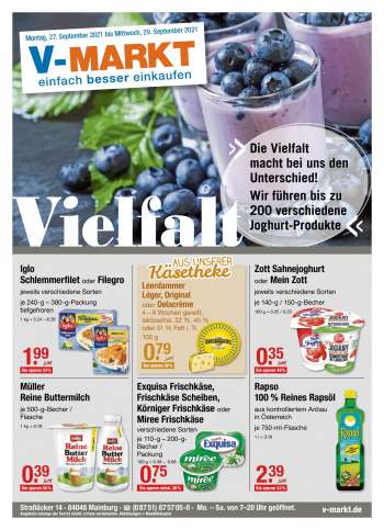 Prospekte V-Markt - 27.9.2021 - 29.9.2021.