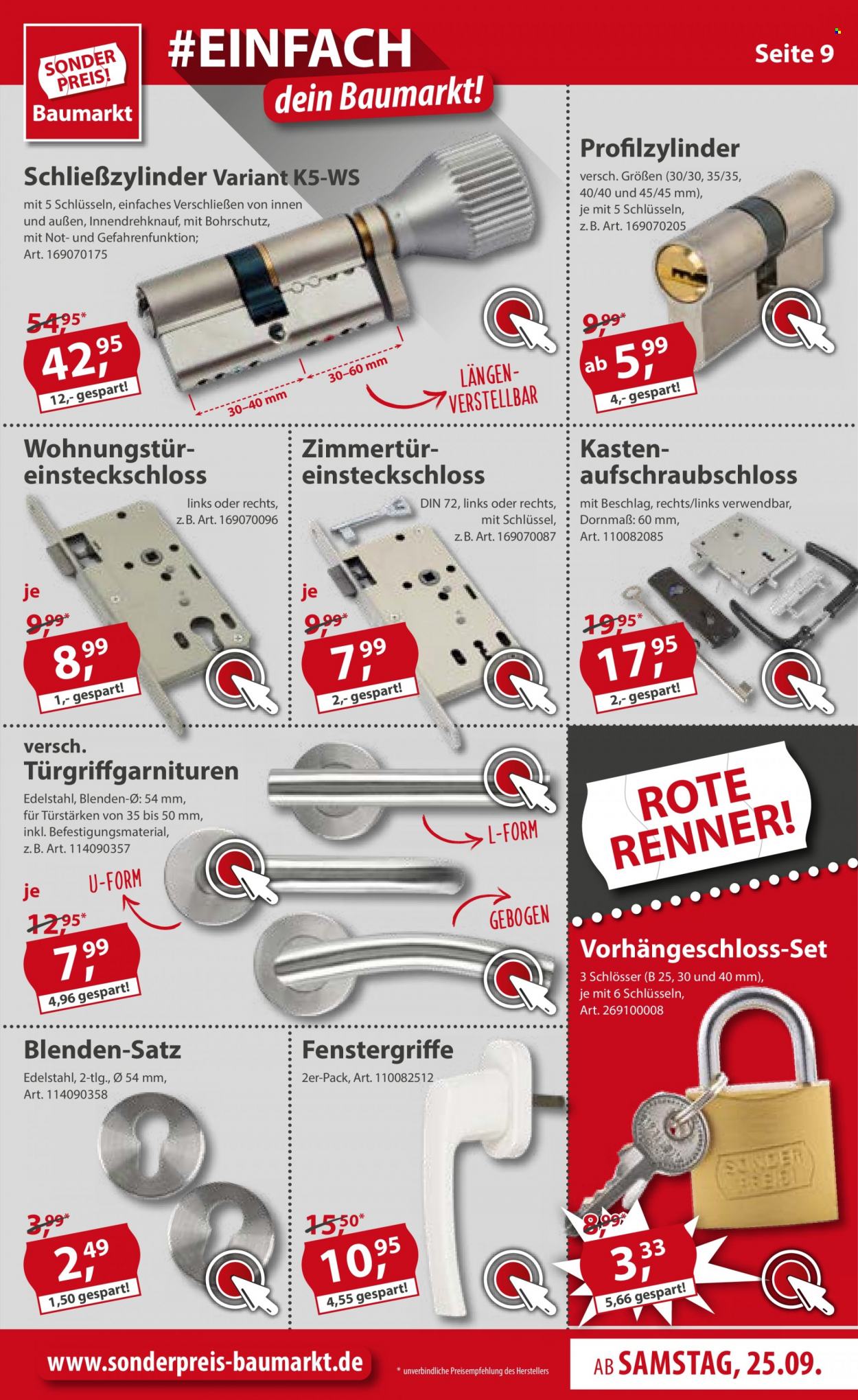 Sonderpreis-Baumarkt Prospekte  - 25.09.2021 - 1.10.2021. Seite 9