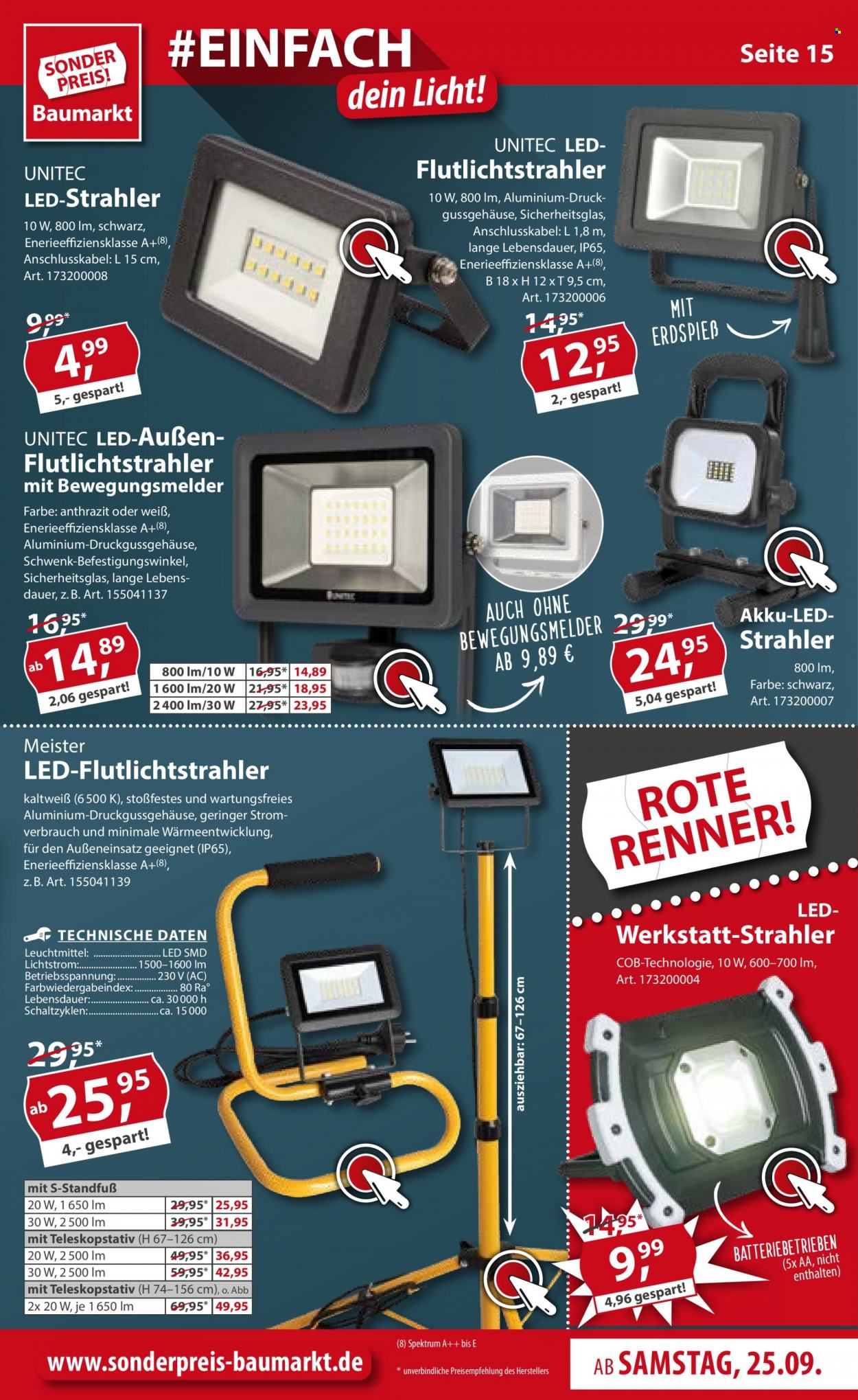 Sonderpreis-Baumarkt Prospekte  - 25.09.2021 - 1.10.2021. Seite 15