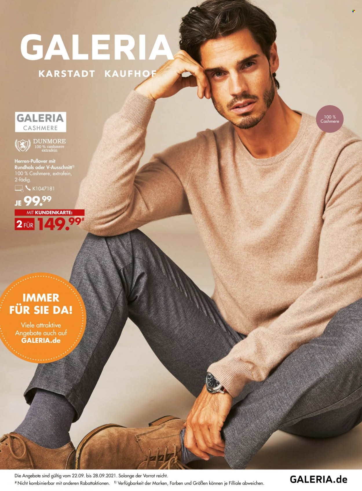 GALERIA Karstadt Kaufhof Prospekte  - 22.09.2021 - 28.09.2021. Seite 1