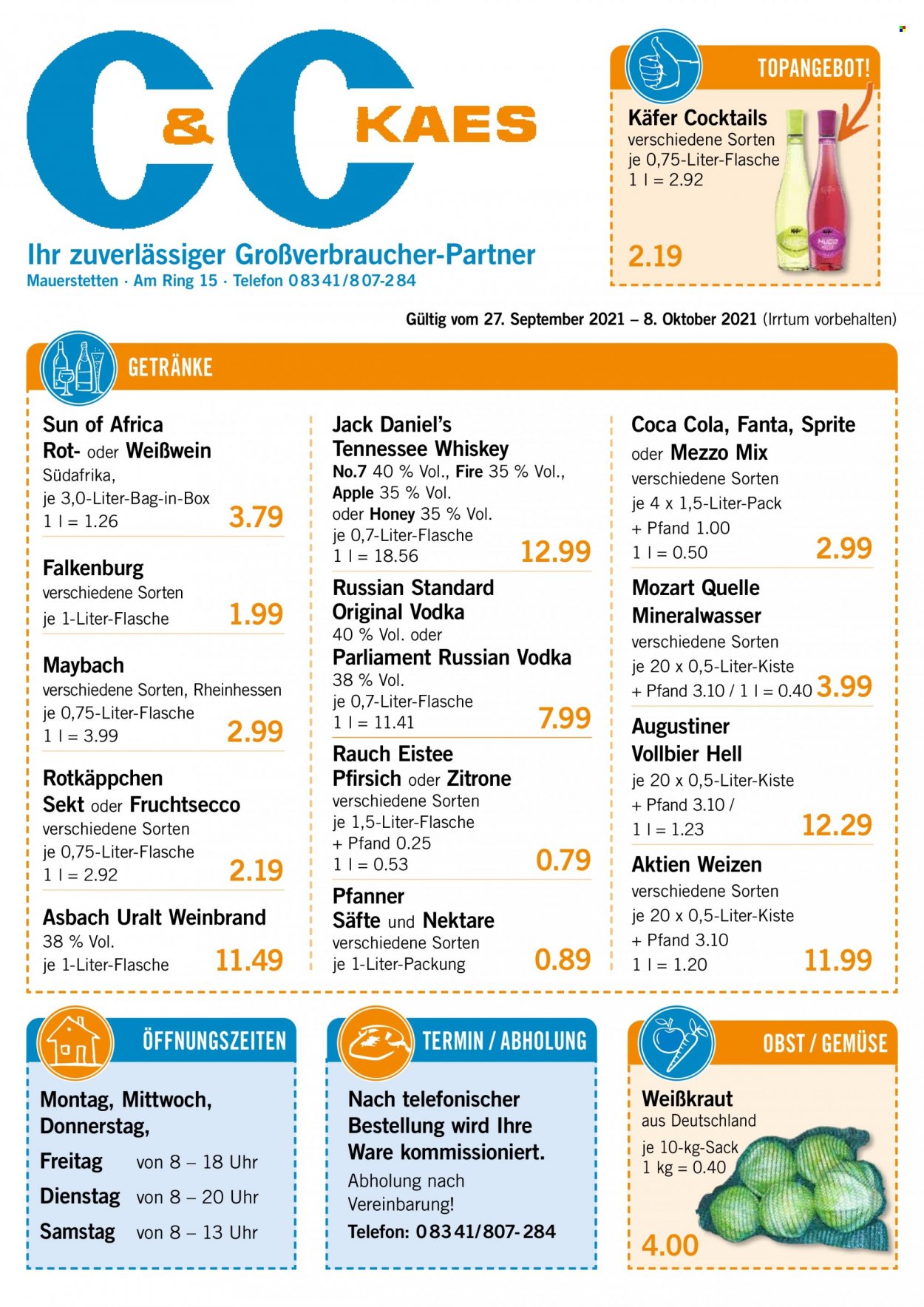V-Markt Prospekte  - 27.09.2021 - 9.10.2021. Seite 1