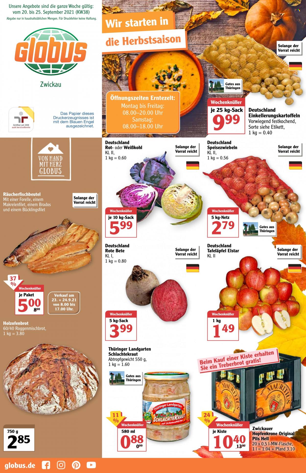 Globus Prospekte  - 20.09.2021 - 25.09.2021. Seite 1