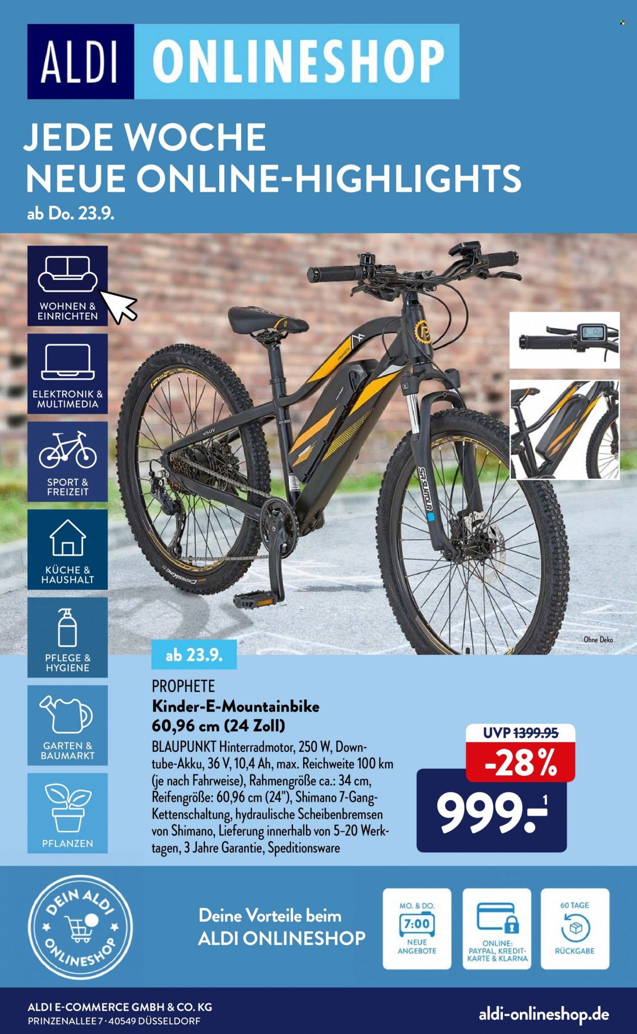 thumbnail - Prospekte ALDI Nord - Produkte in Aktion - Fahrrad, Mountainbike. Seite 1.
