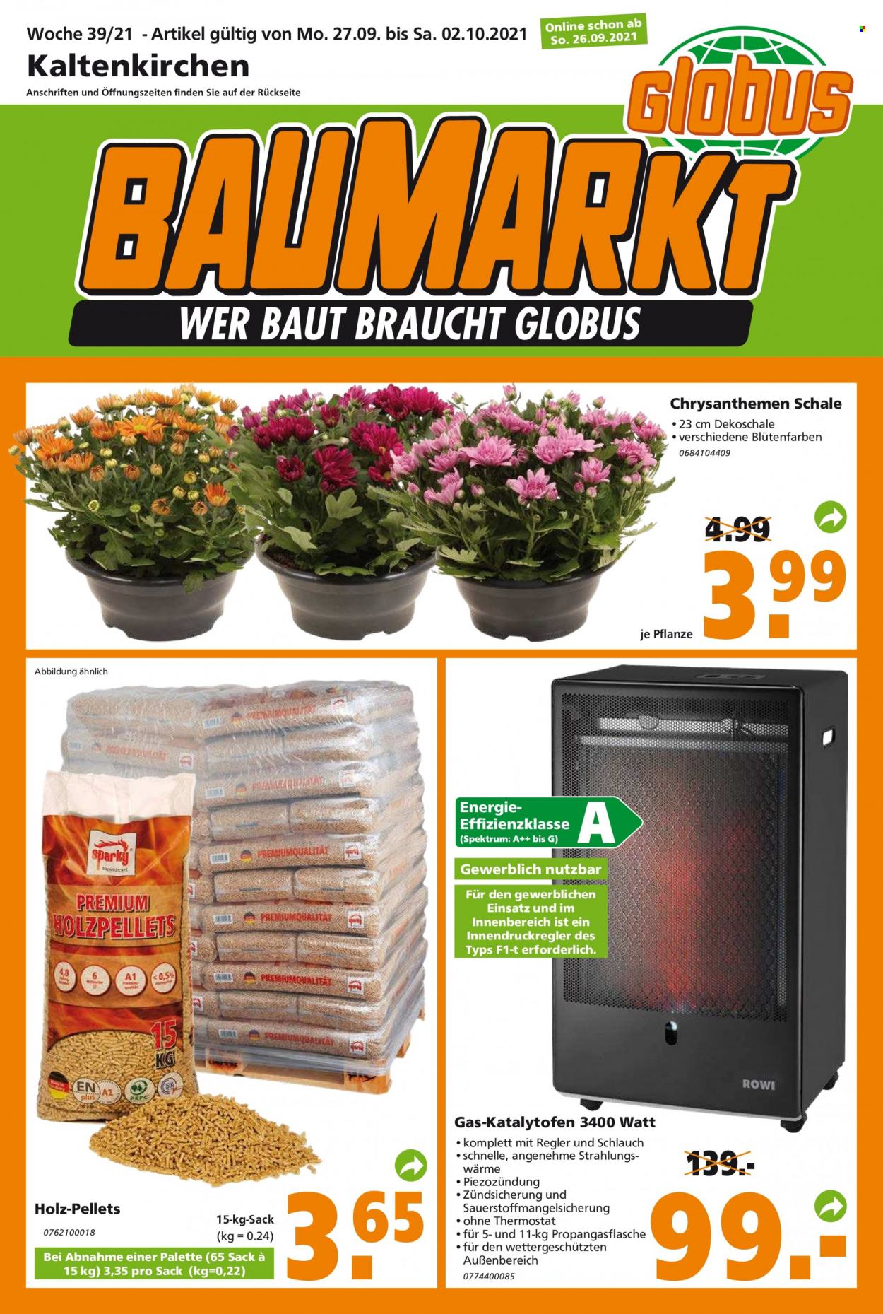 Globus Baumarkt Prospekte  - 27.09.2021 - 2.10.2021. Seite 1