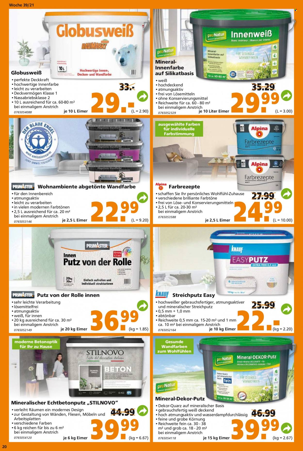 Globus Baumarkt Prospekte  - 27.09.2021 - 2.10.2021. Seite 20