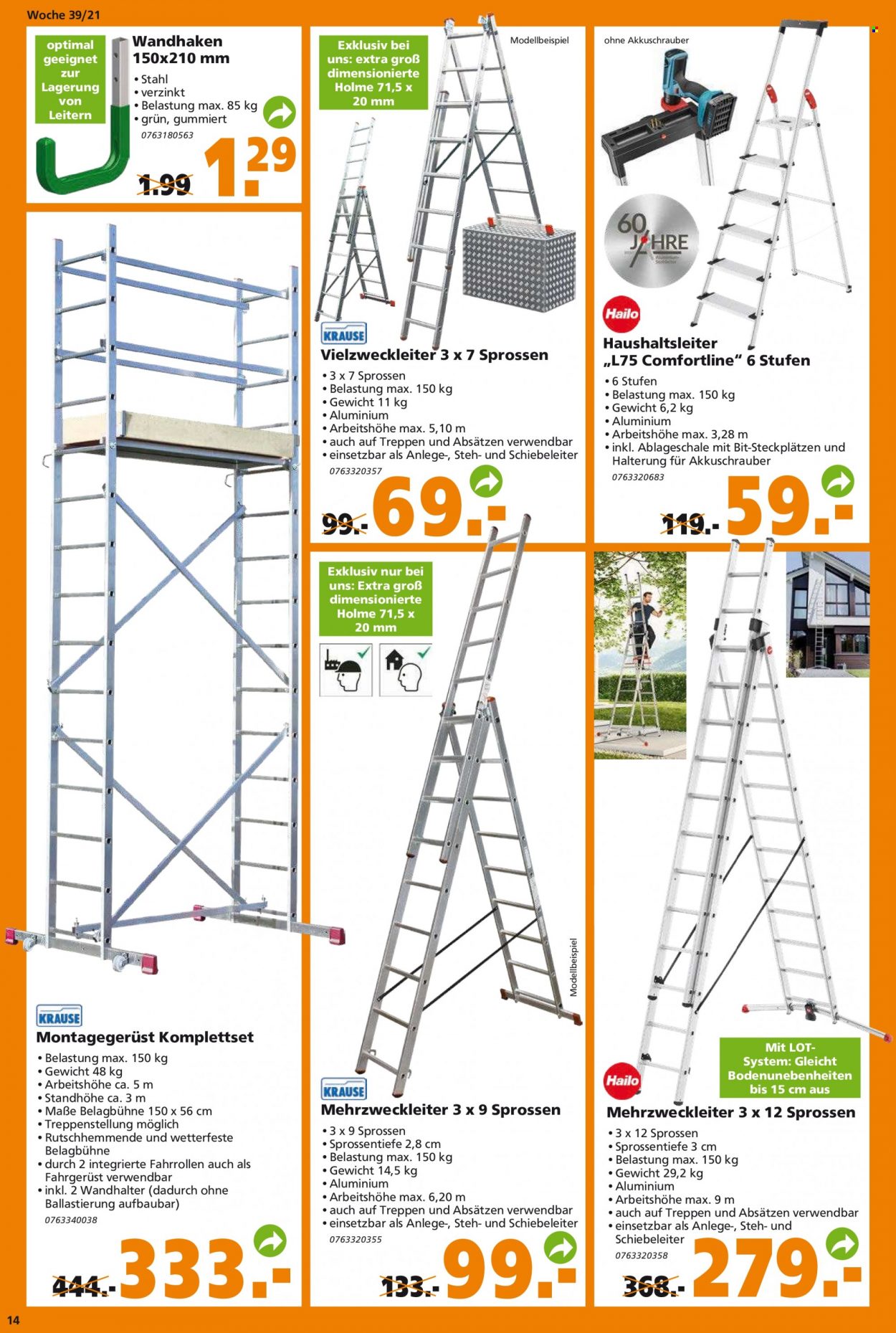 Globus Baumarkt Prospekte  - 27.09.2021 - 2.10.2021. Seite 14