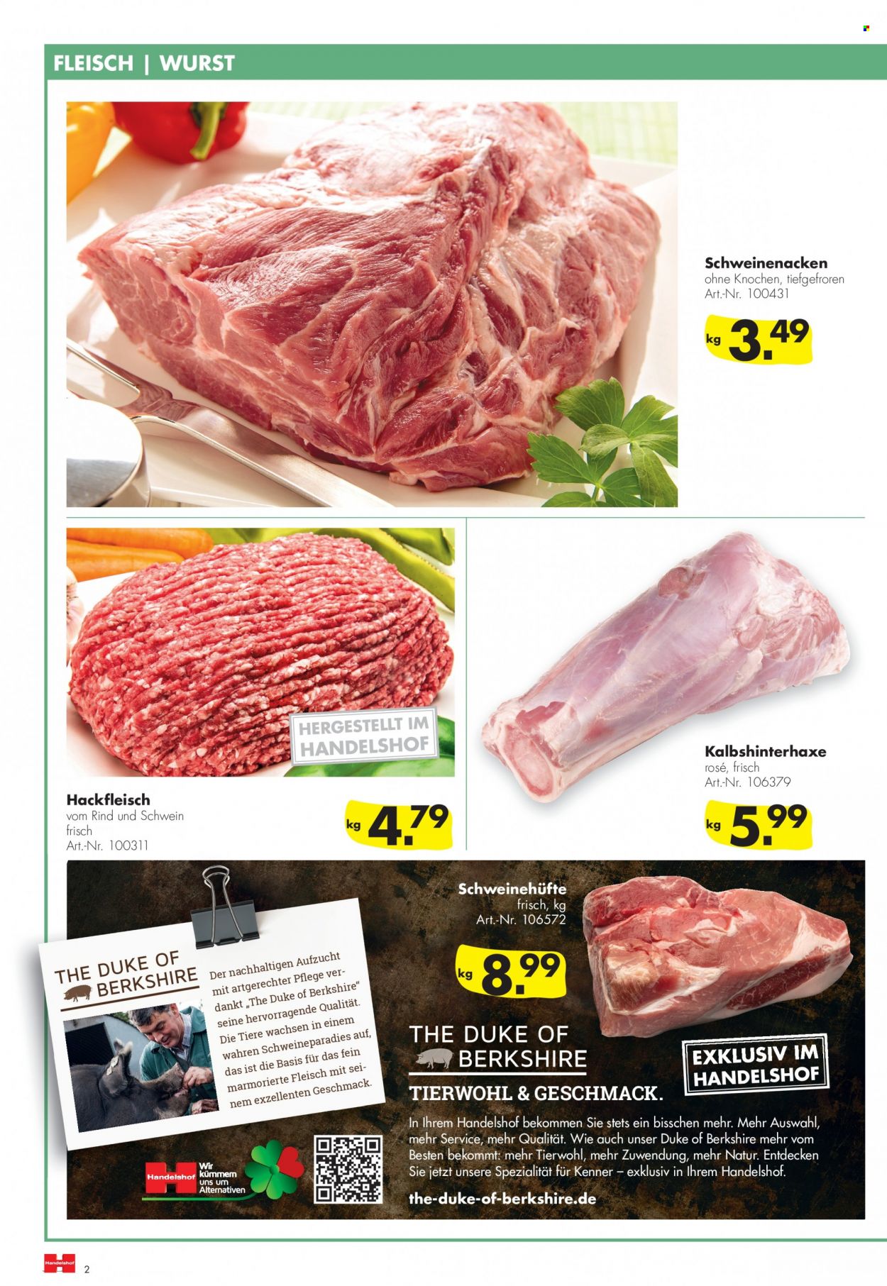 thumbnail - Prospekte Handelshof - 1.10.2021 - 31.10.2021 - Produkte in Aktion - Hackfleisch, Schweinehackfleisch, Schweinefleisch, Schweinenacken. Seite 2.
